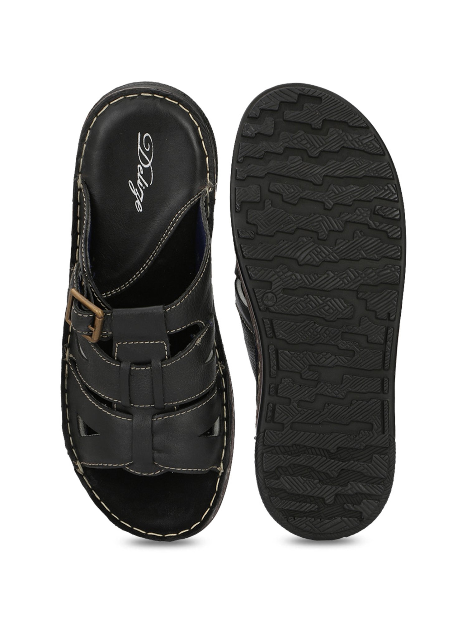 Delize Men's Black Casual Sandals