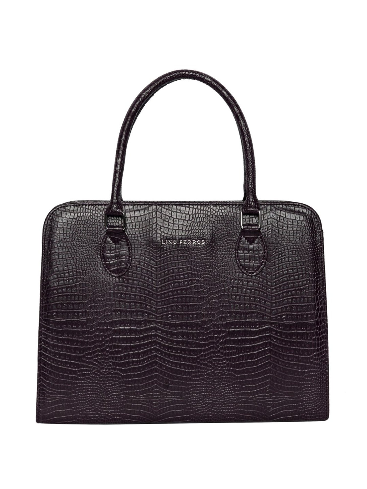 Lino Perros Brown Textured Large Shoulder Bag