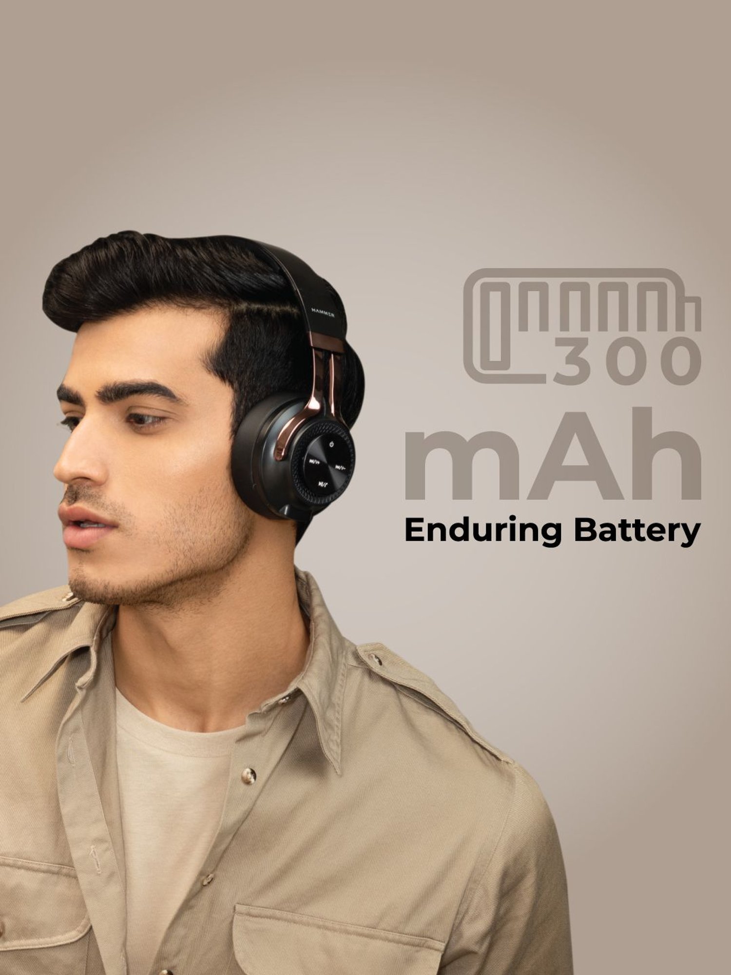 Hammer Bash Over The Ear Bluetooth Headphone With Mic (Black)