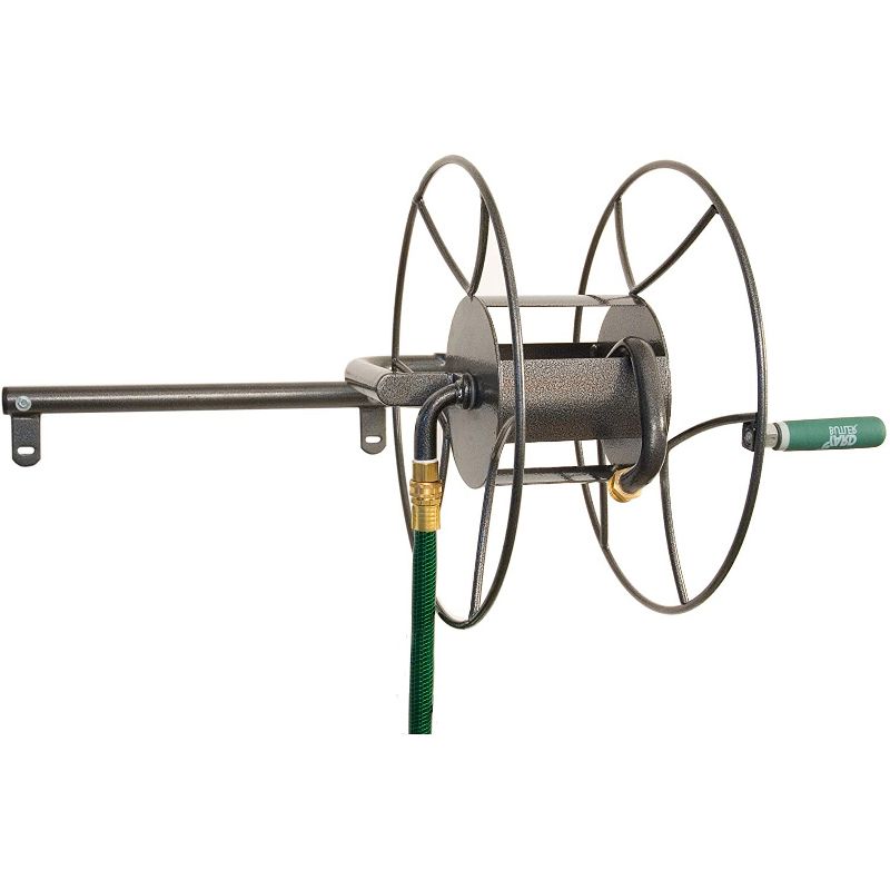 Yard Butler 100 Foot Wall Mounted Swivel Steel Construction Garden Hose Reel