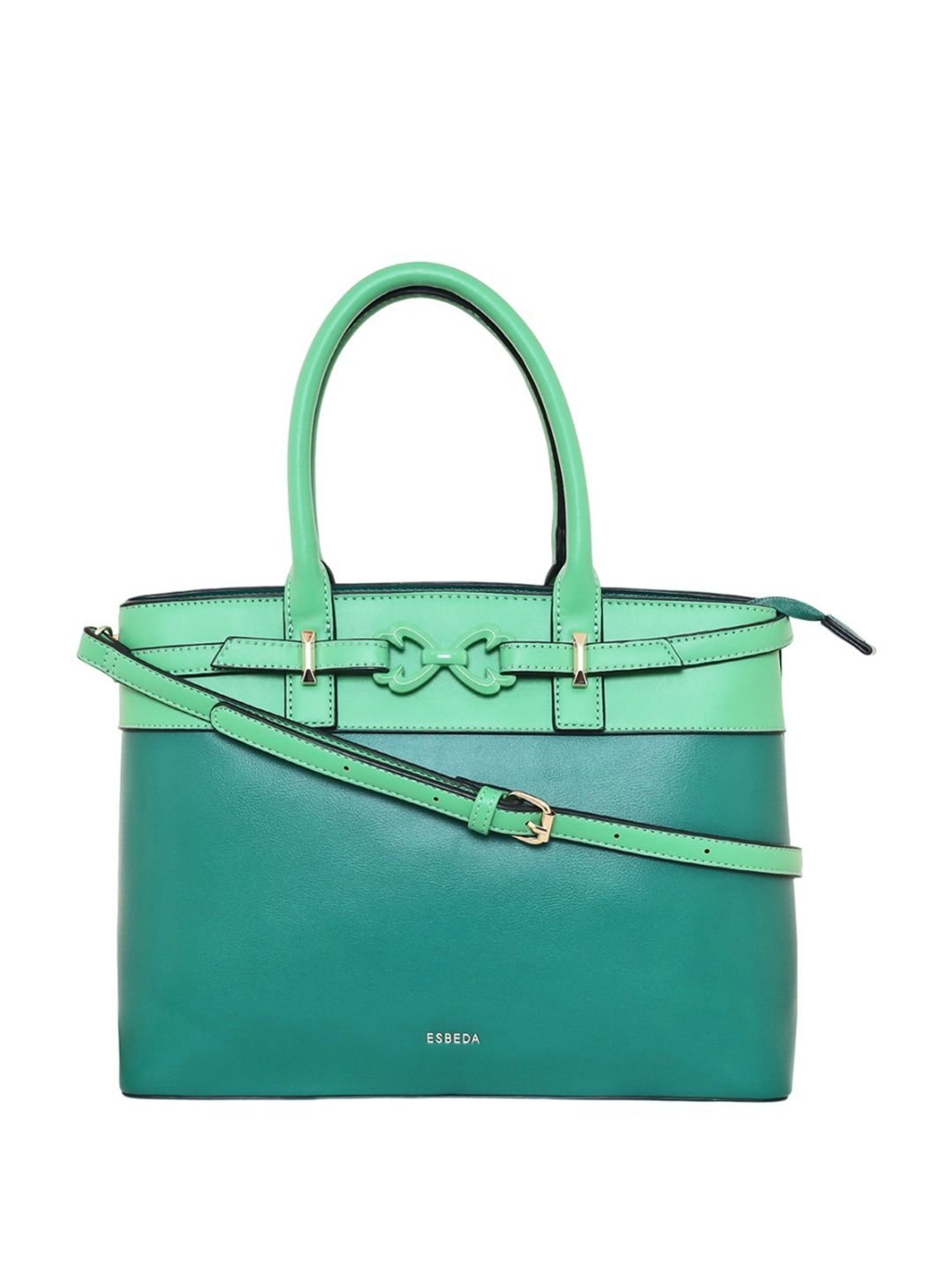 Esbeda Green PU Solid Handbag