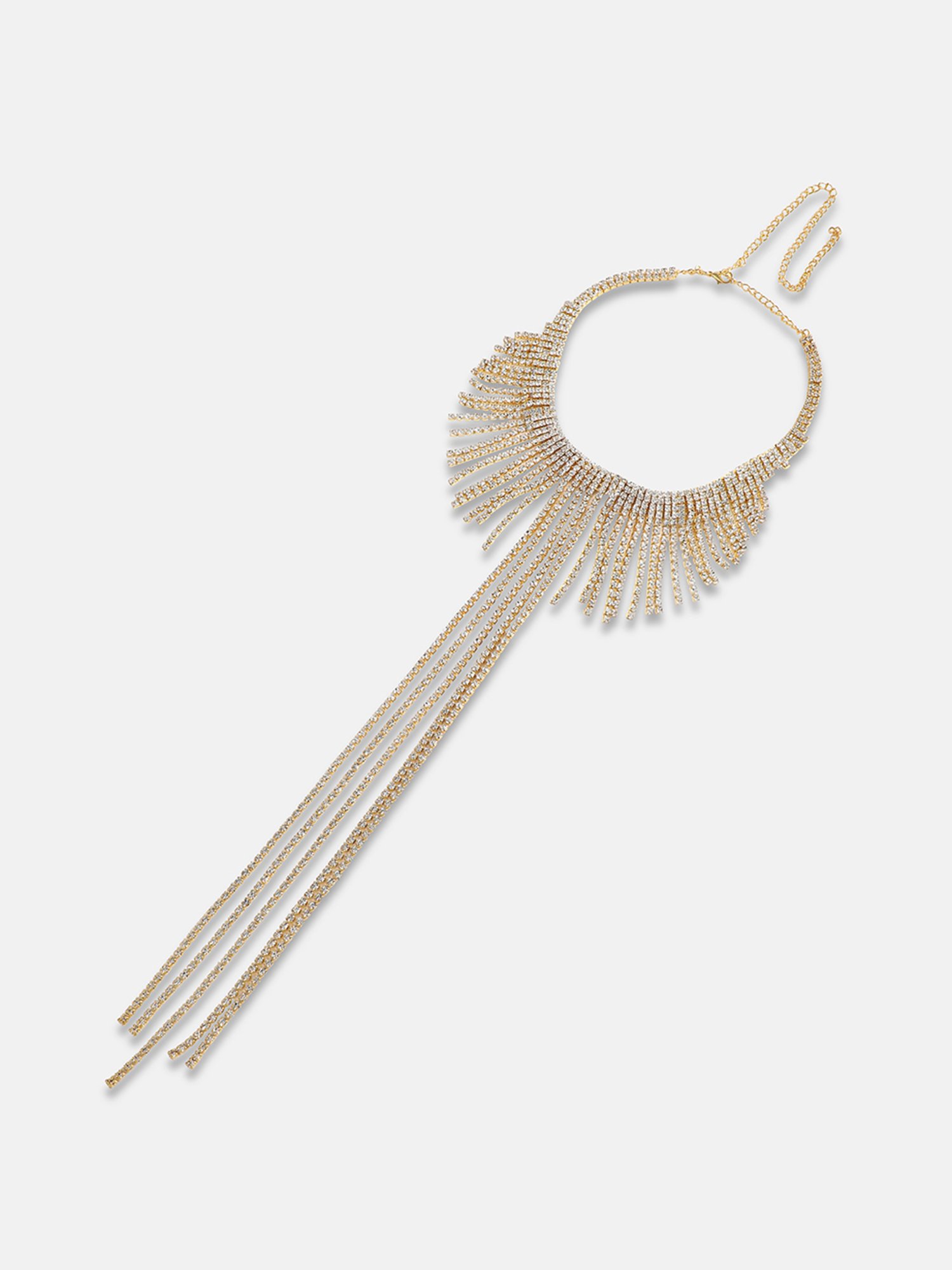 SOHI Fringe Bling Statement Necklace For Women