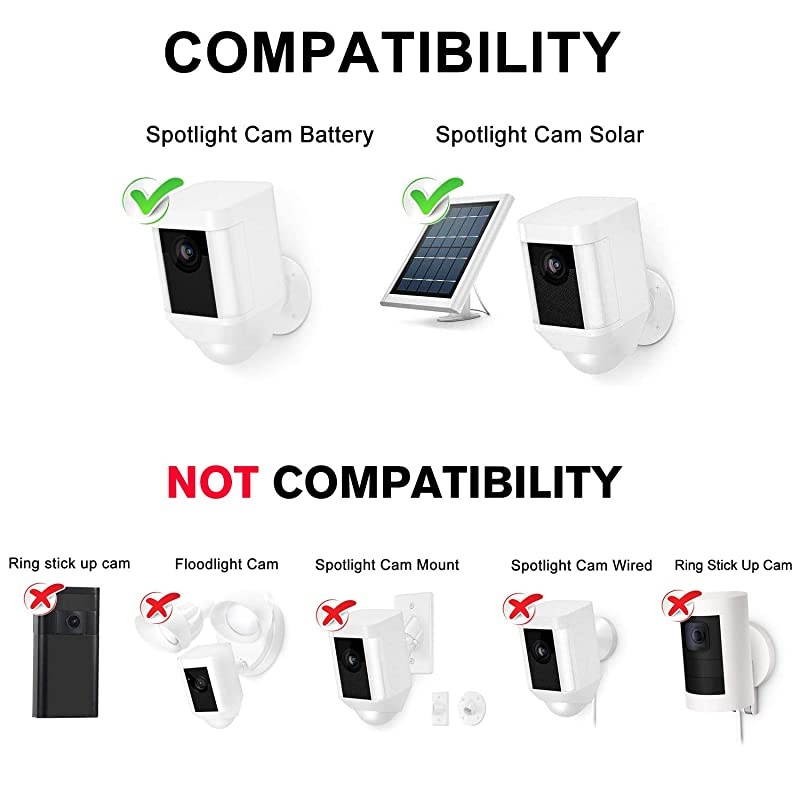 Adapter Compatible Ring Spotlight Cam Battery with 25Ft75m Weatherproof Outdoor Cable to Continuously Charge Your Home Security Camera No Need to Change The Batteries Black