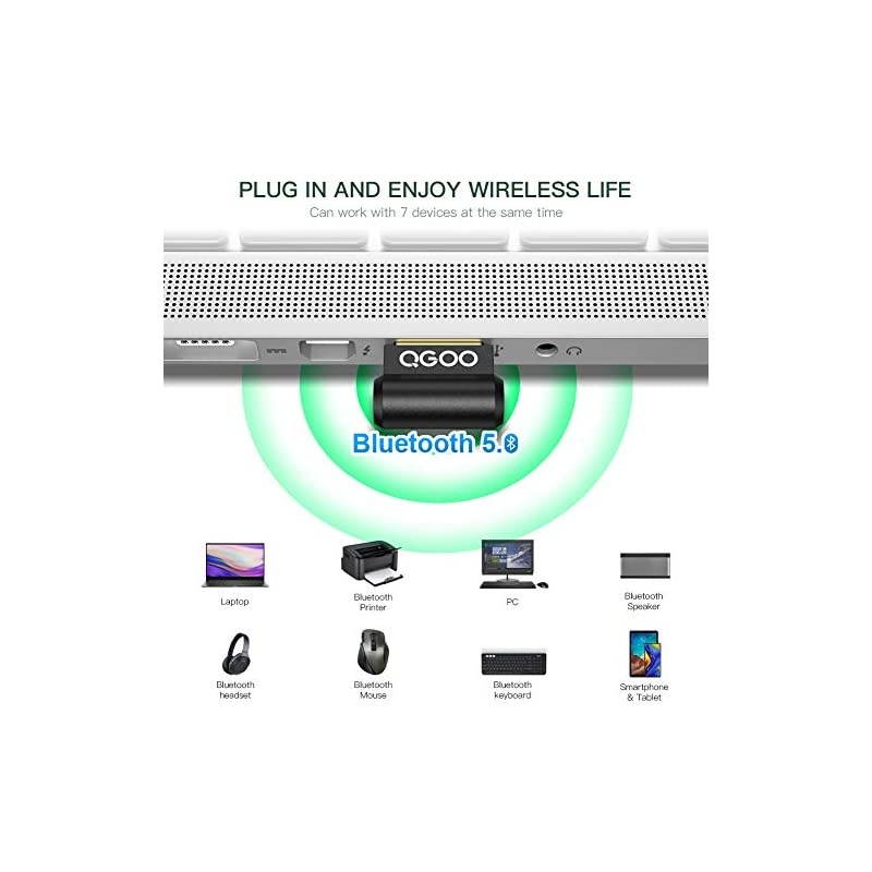 USB Bluetooth Adapter for PC,  Mini Bluetooth 5.0 EDR Dongle for Desktop Computer Wireless Transfer for Laptop Bluetooth Headphones Headset Keyboard Mouse Speakers Printer Windows 7/8/8.1/10