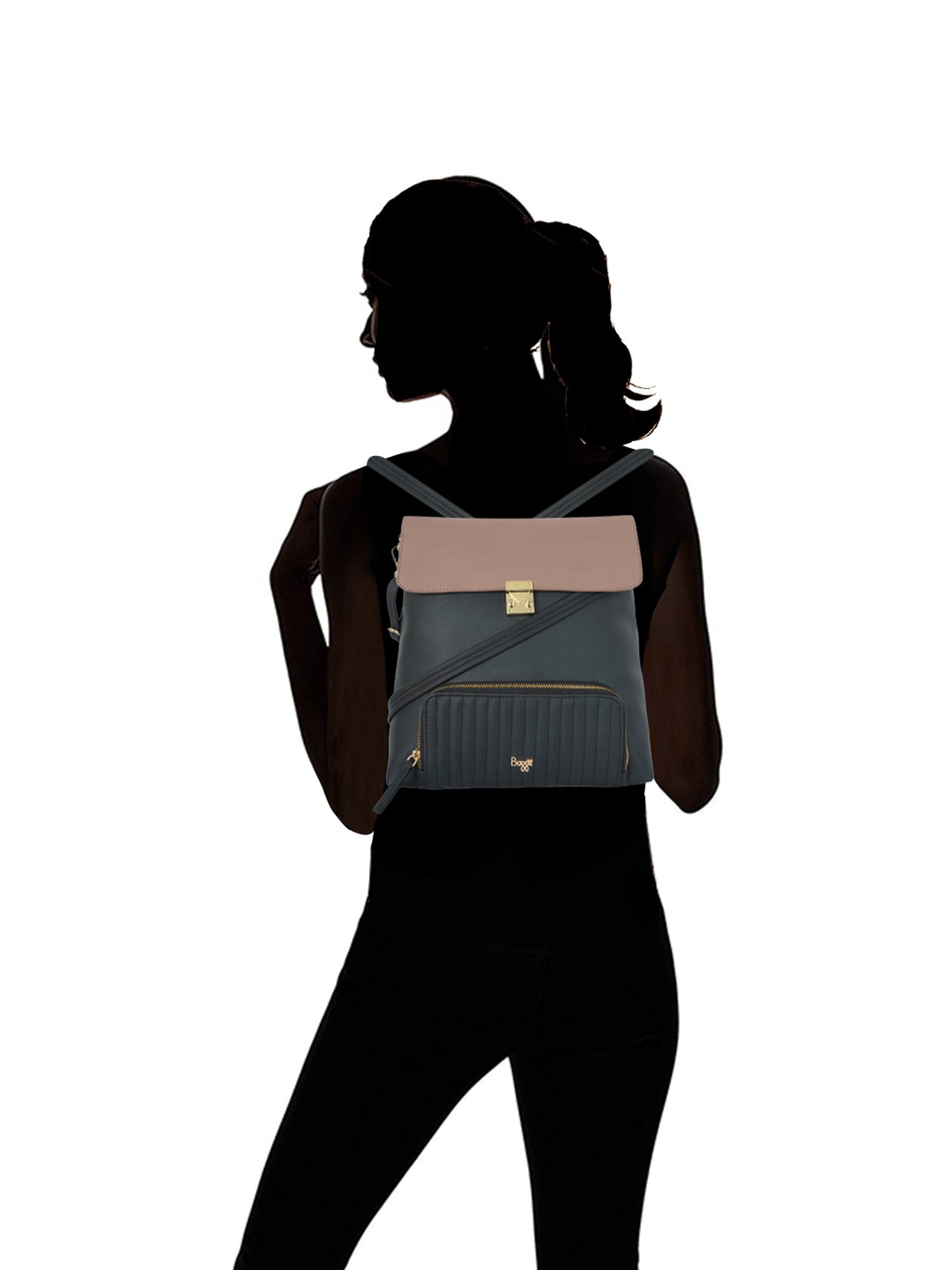 Baggit Black PVC Medium Backpack