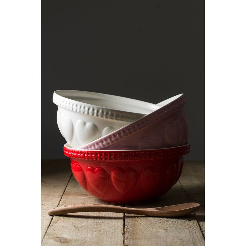 Mason Cash 135oz Earthenware Hearts Mixing Bowl Cream