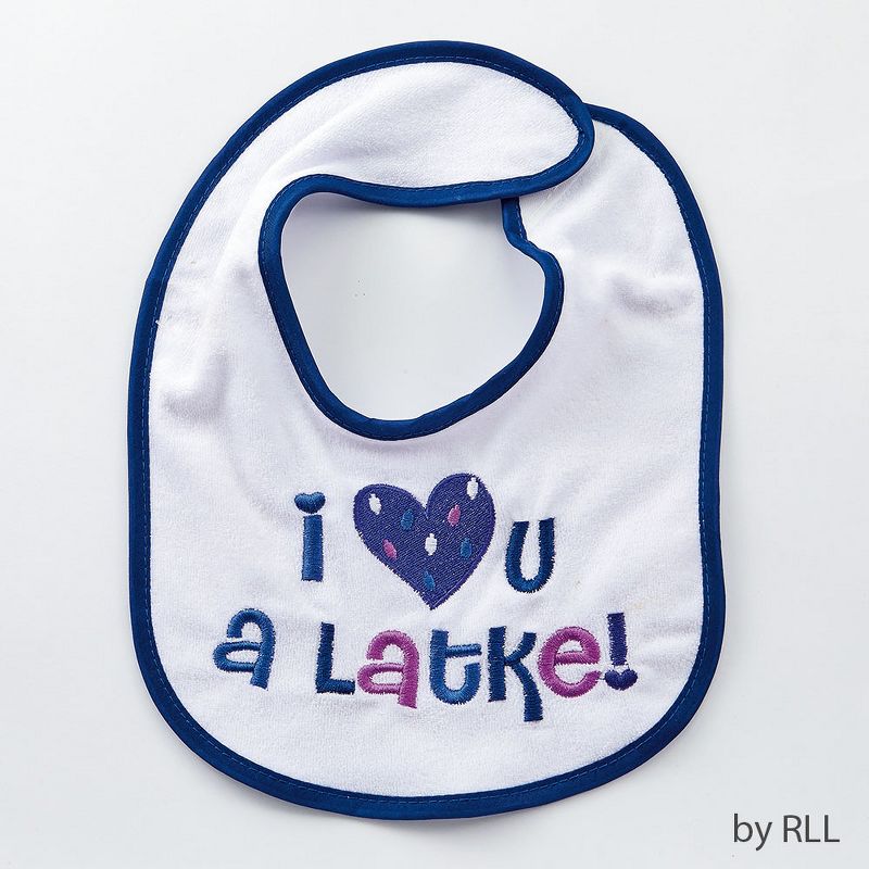 Rite Lite 11.5" Hanukkah "I Love You A Latke" Bib - Blue/White