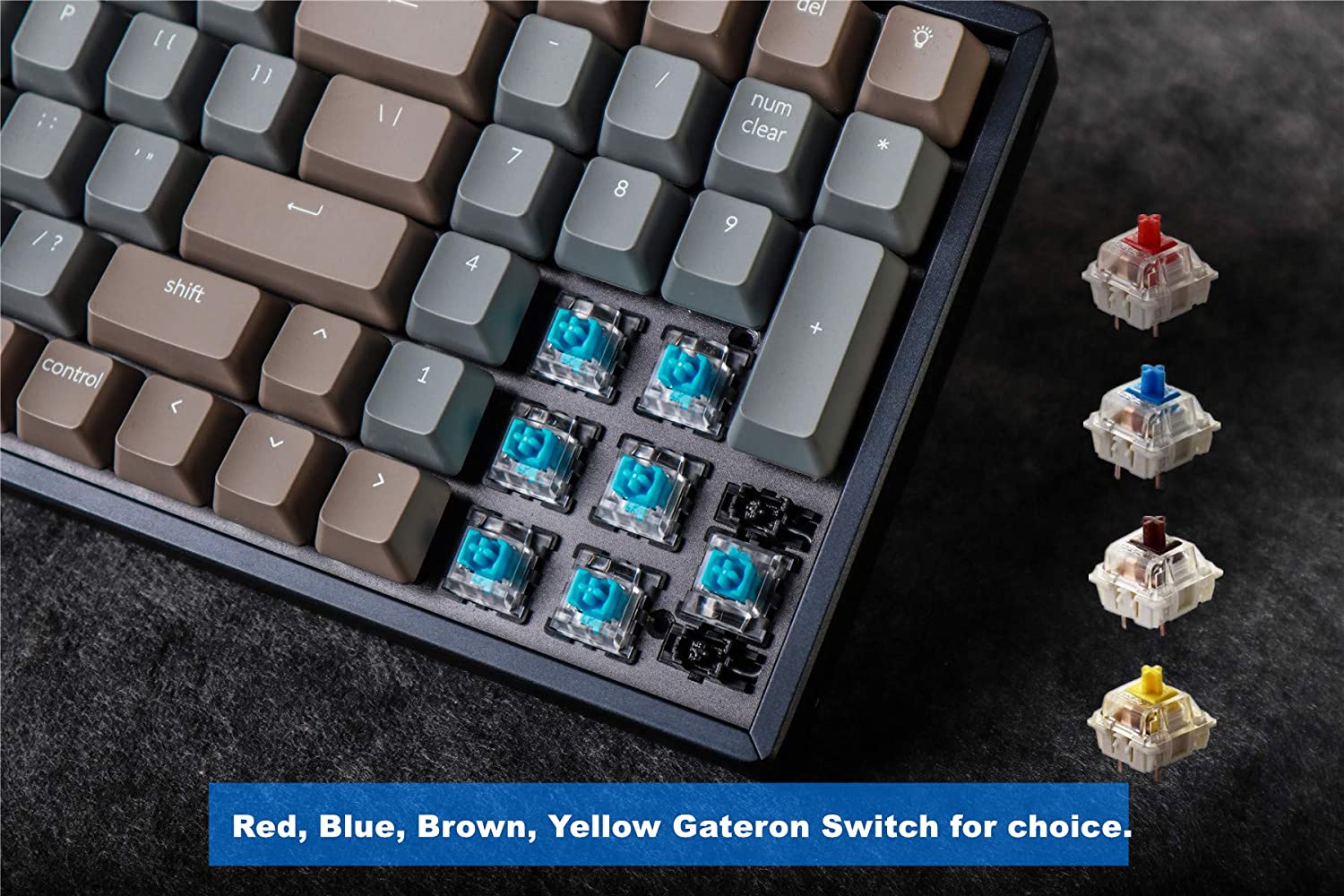 Keychron K4 Wireless Bluetooth/USB Wired Gaming Mechanical Keyboard, Compact 100 Keys RGB LED Backlit Gateron Red Switch N-Key Rollover, Aluminum Frame for Mac Windows