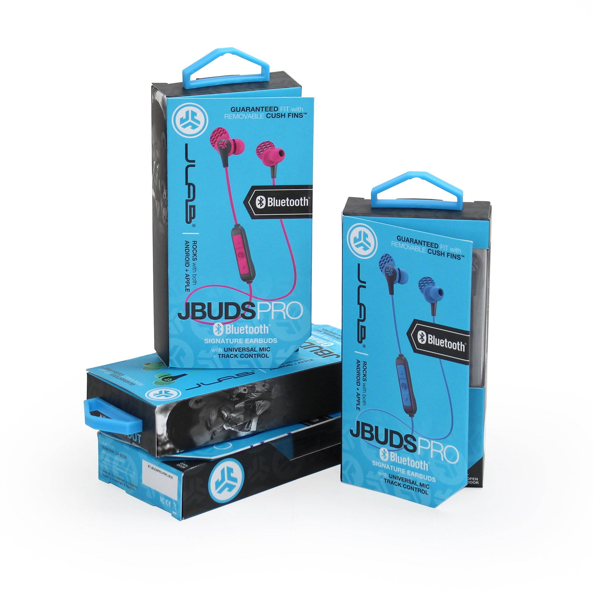 JLab Audio JBuds PRO Bluetooth Wireless Earbuds  - Titanium 10mm Drivers 6 Hour Battery Life Bluetooth 4.1 Extra Gel Tips and Cush Fins