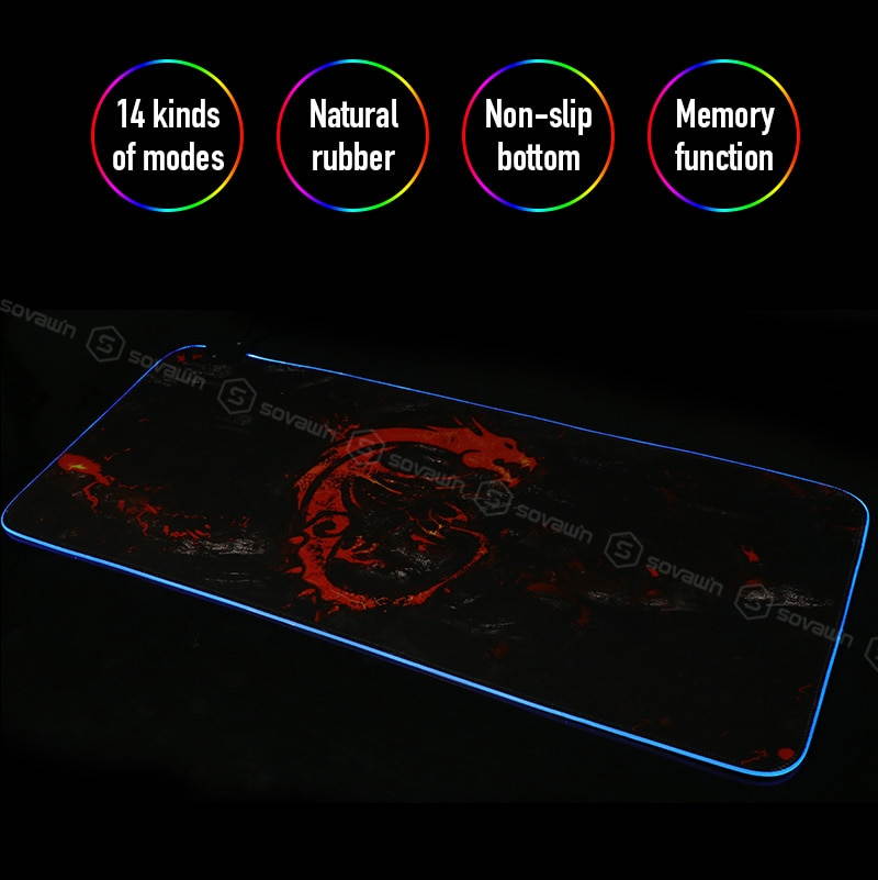 RGB LED Gaming Mouse Pad Esports Player Non-slip Color Mousepad