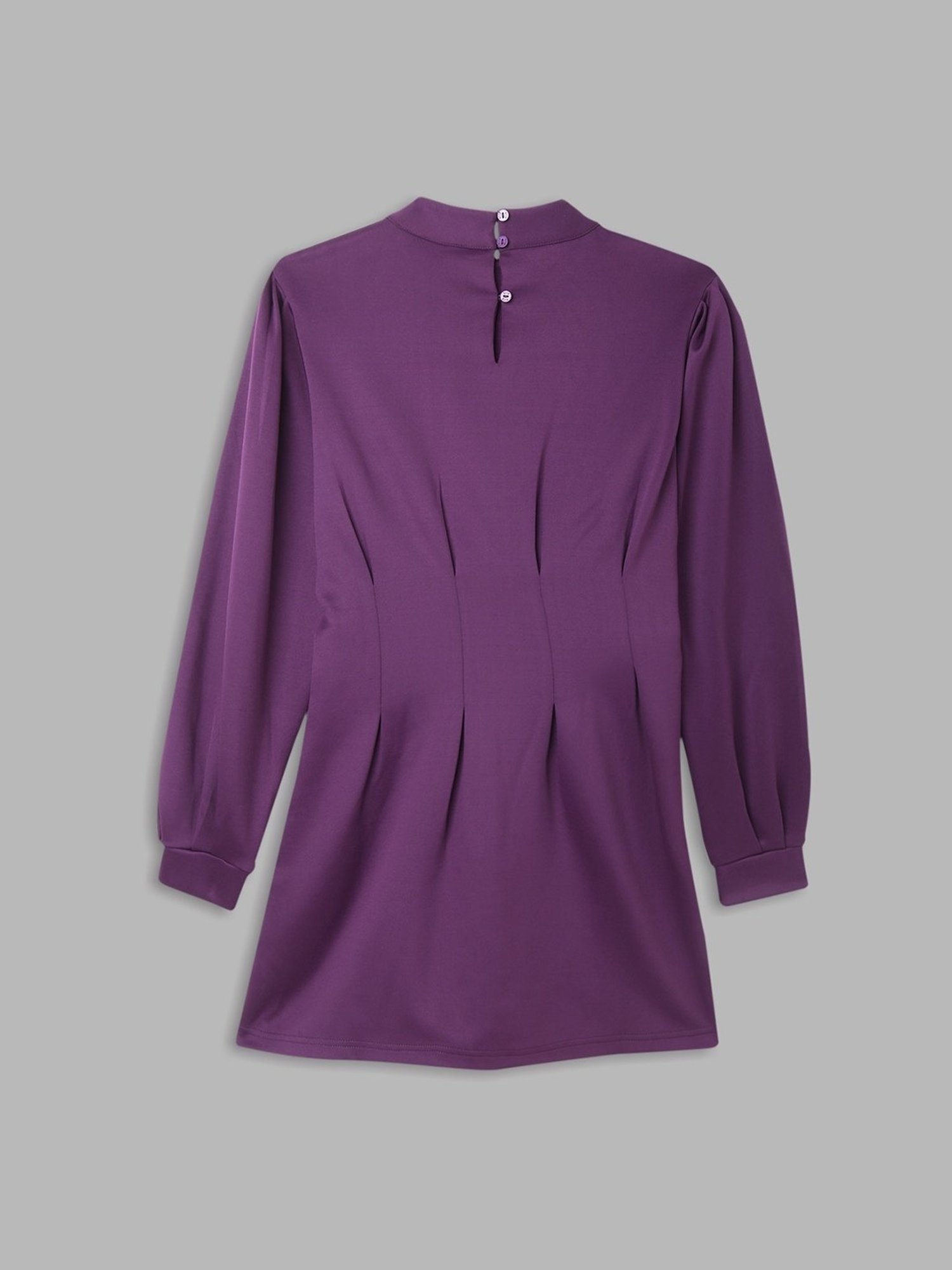 Elle Kids Purple Flared Fit Full Sleeves Dress