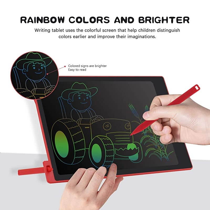 11 Inches LCD Writing Tablet Colorful Drawing Pad, Electronic Doodle Board Digital Drawing Tablet for Kids and Adults (Red)