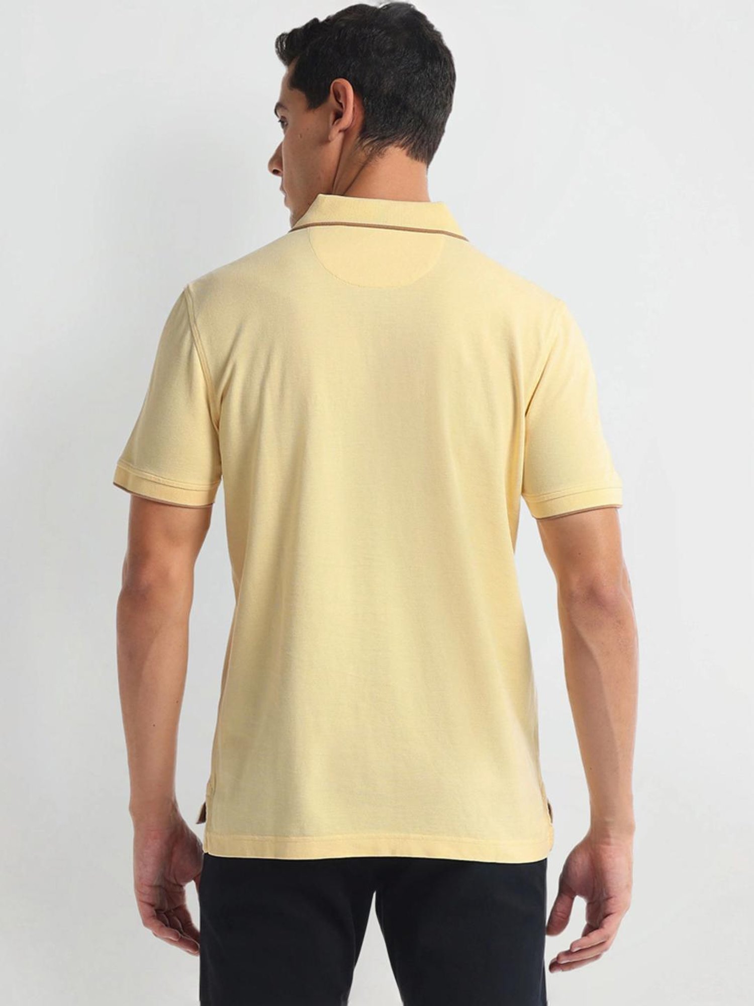 Arrow Sports Yellow Regular Fit Polo T-Shirt