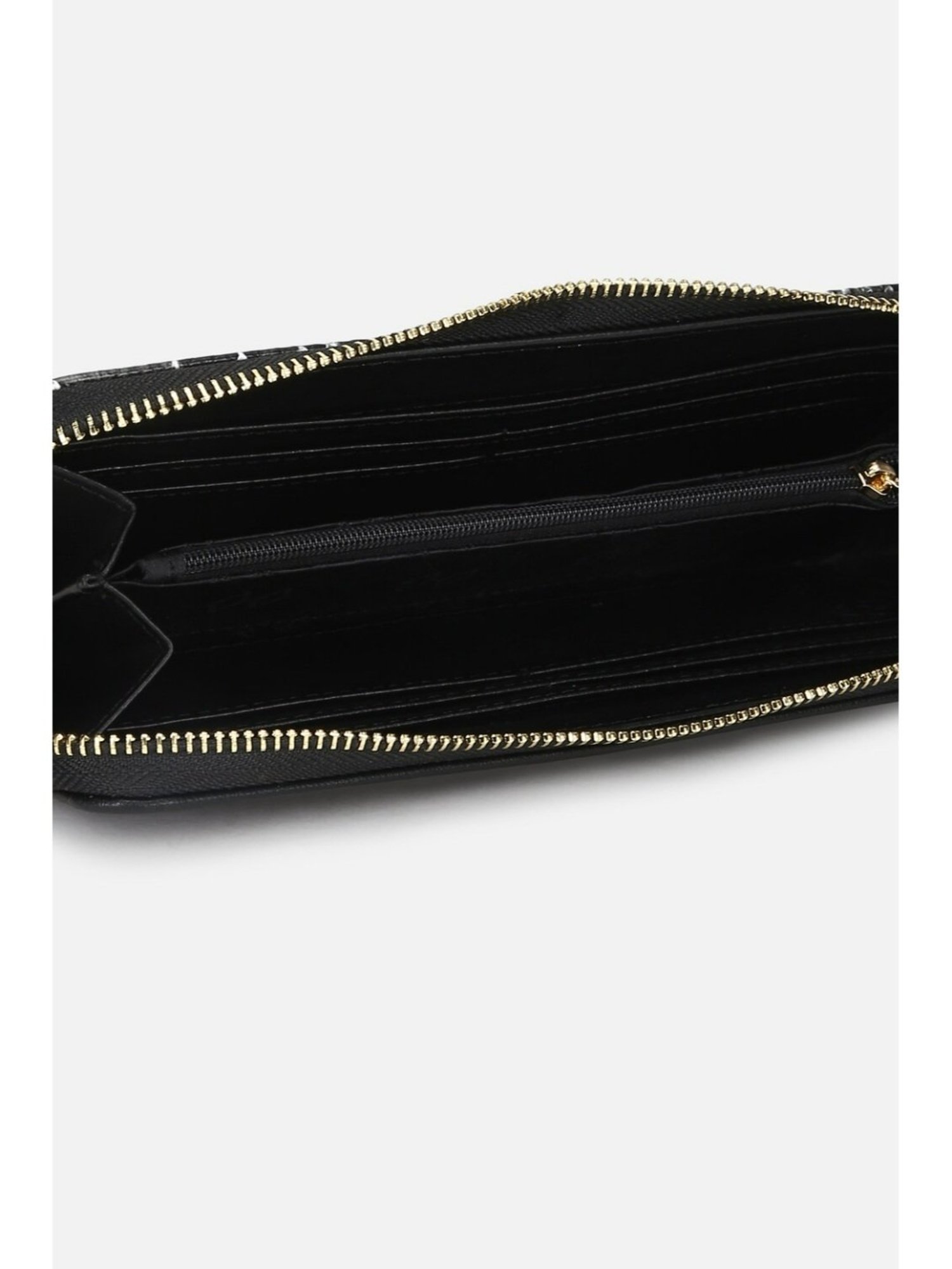 Van Heusen Black Printed Zip Around Wallet for Women
