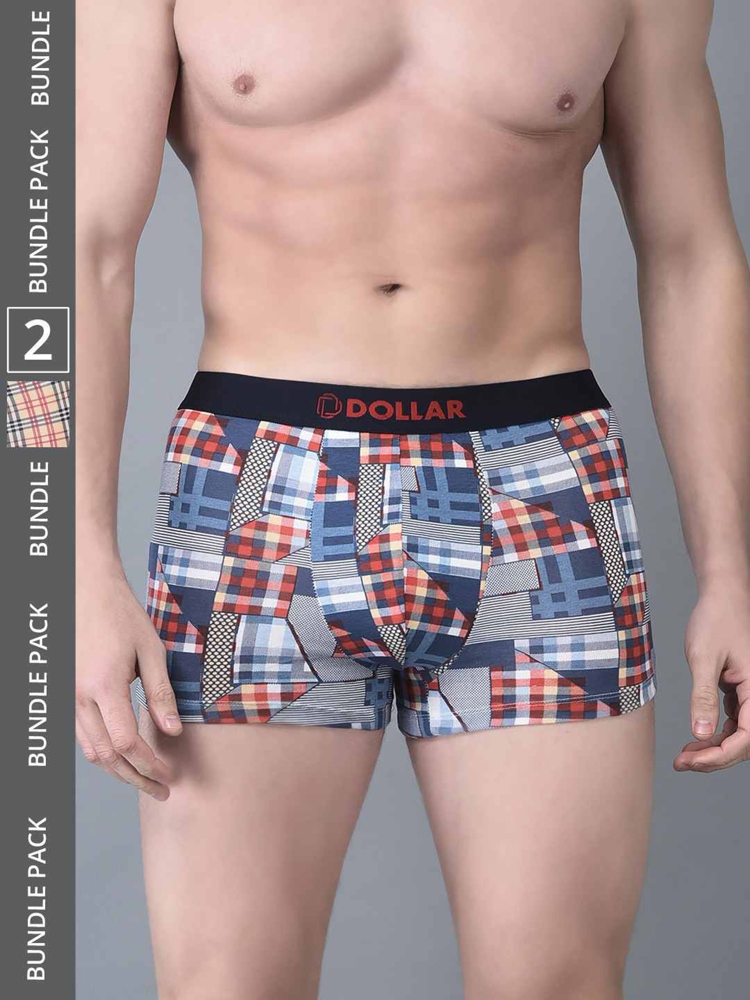 Dollar Bigboss Assorted Cotton Regular Fit Printed Trunks - Pack Of 2