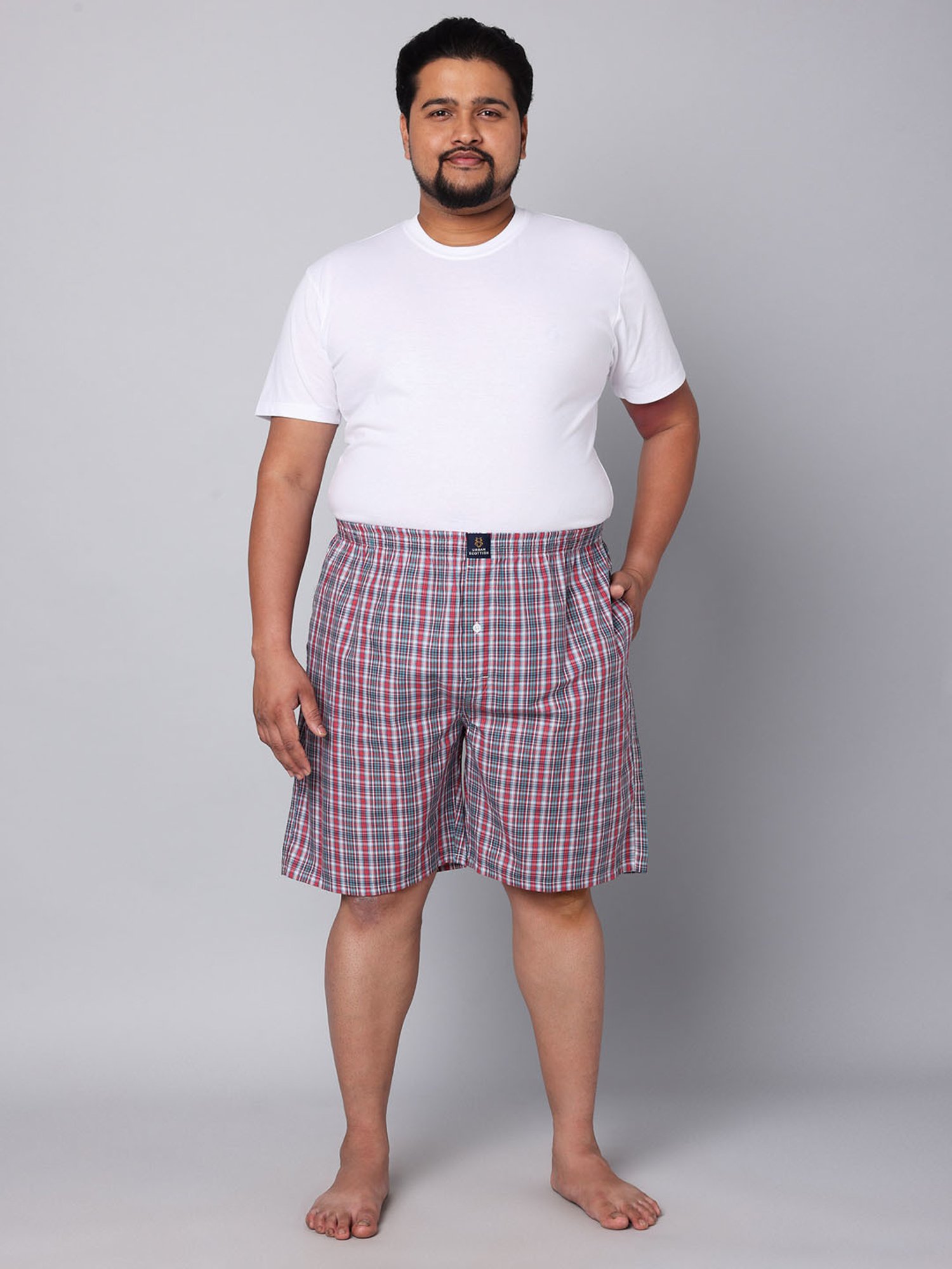 Urban Scottish Multi Cotton Regular fit Checks Boxers