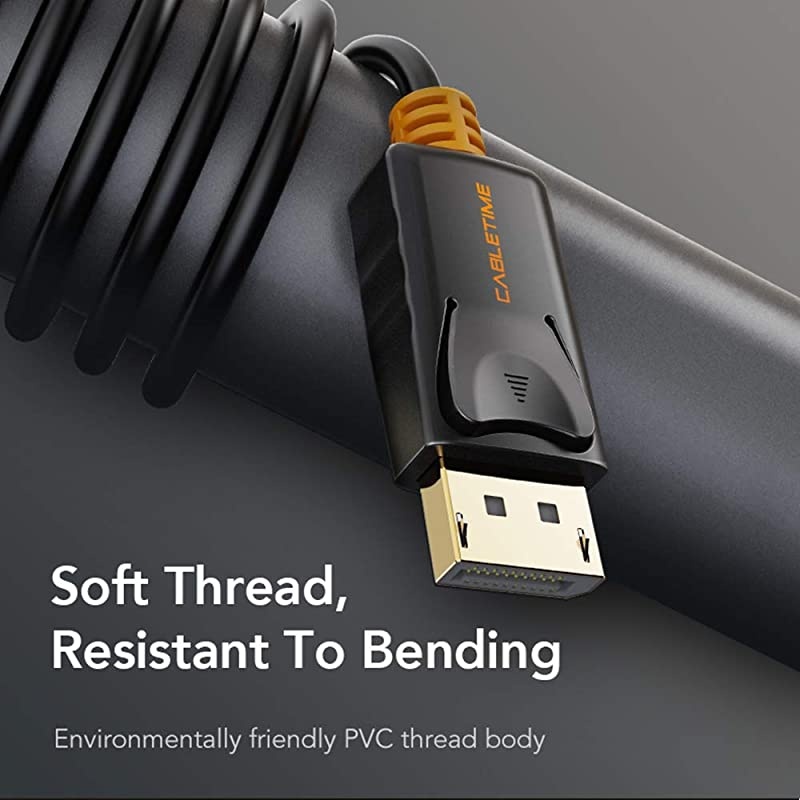 DisplayPort to DisplayPort Cable 6ft  DP 12 Cable 4K60Hz 2K165Hz 2K144Hz for Laptop PC TV Gaming Monitor Cable and etc