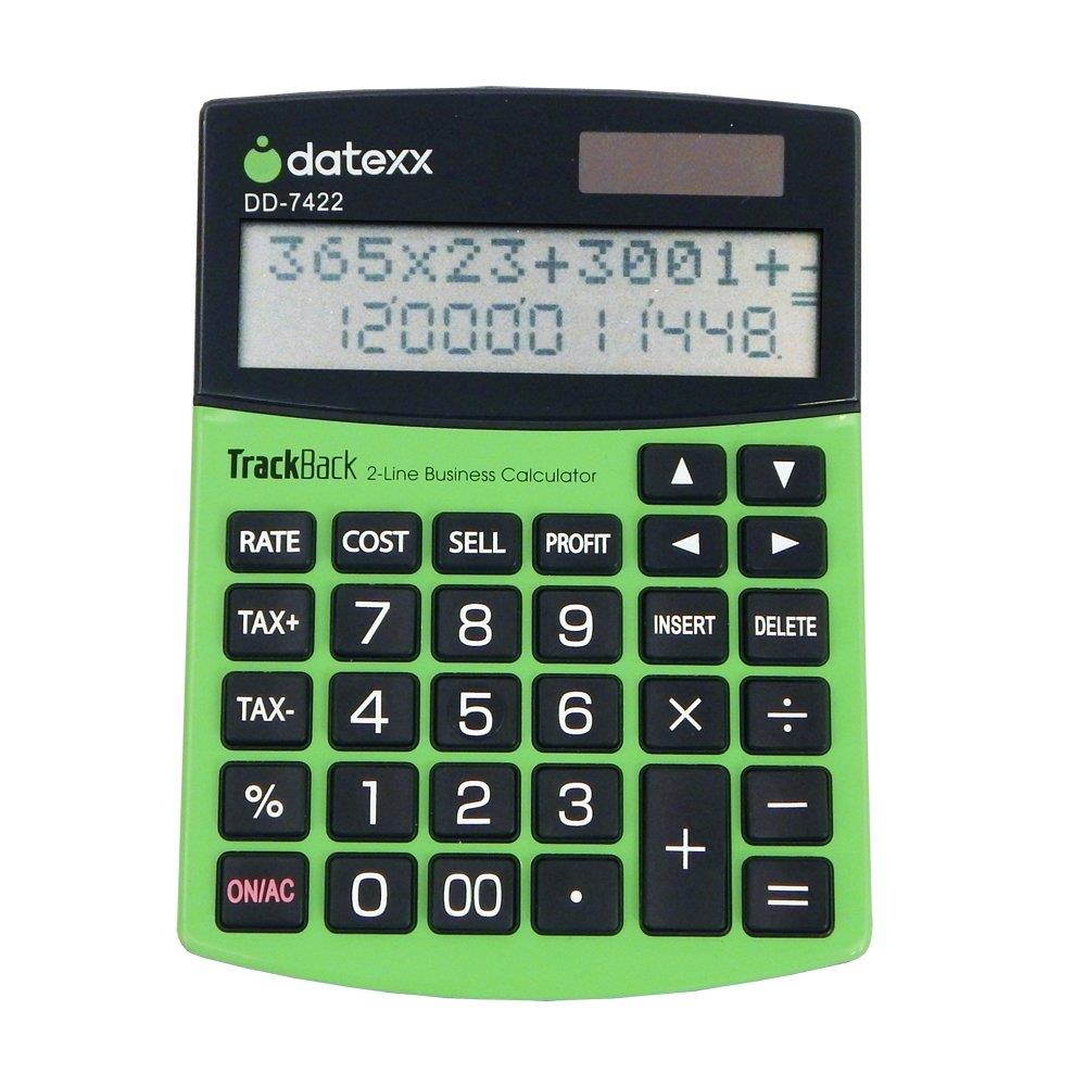 Datexx 2-Line TrackBack Business Slim Desktop Calculator, DD-7422