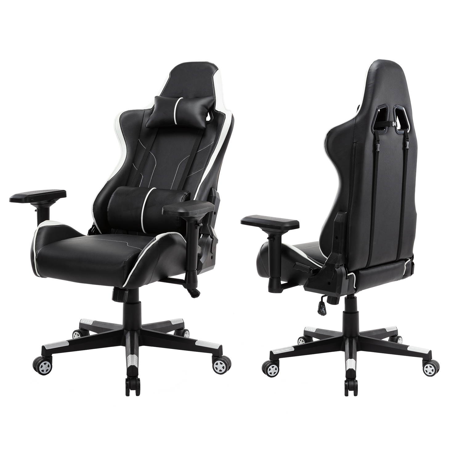 Gaming Chair, UHOMEPRO PU Leather High Back Computer Chair Office Chair, Home Desk Chair, PC Racing Chair, Executive Ergonomic Adjustable Task Chair with Headrest and Lumbar Support
