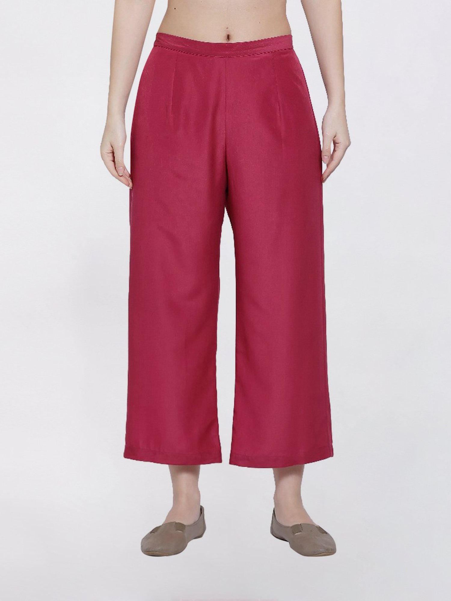 Office & You Pink Straight Fit Palazzos