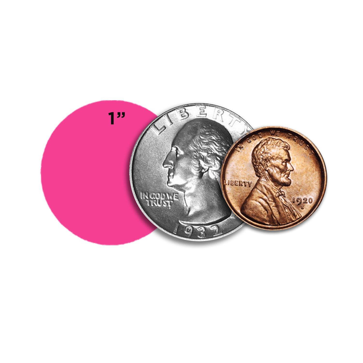 ChromaLabel 1 inch Removable Color-Code Dot Labels | 1,000/Roll (Fluorescent Pink)