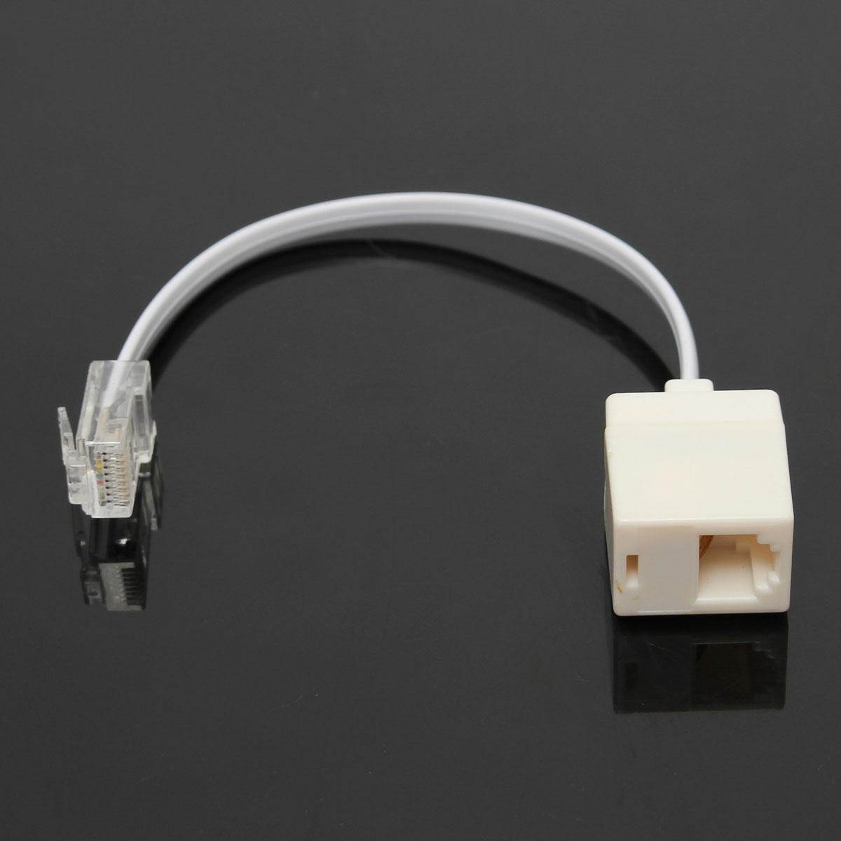 5pcs RJ11 6P4C Female To Ethernet RJ45 8P8C Male F/M Adapter Converter Cable Phone -