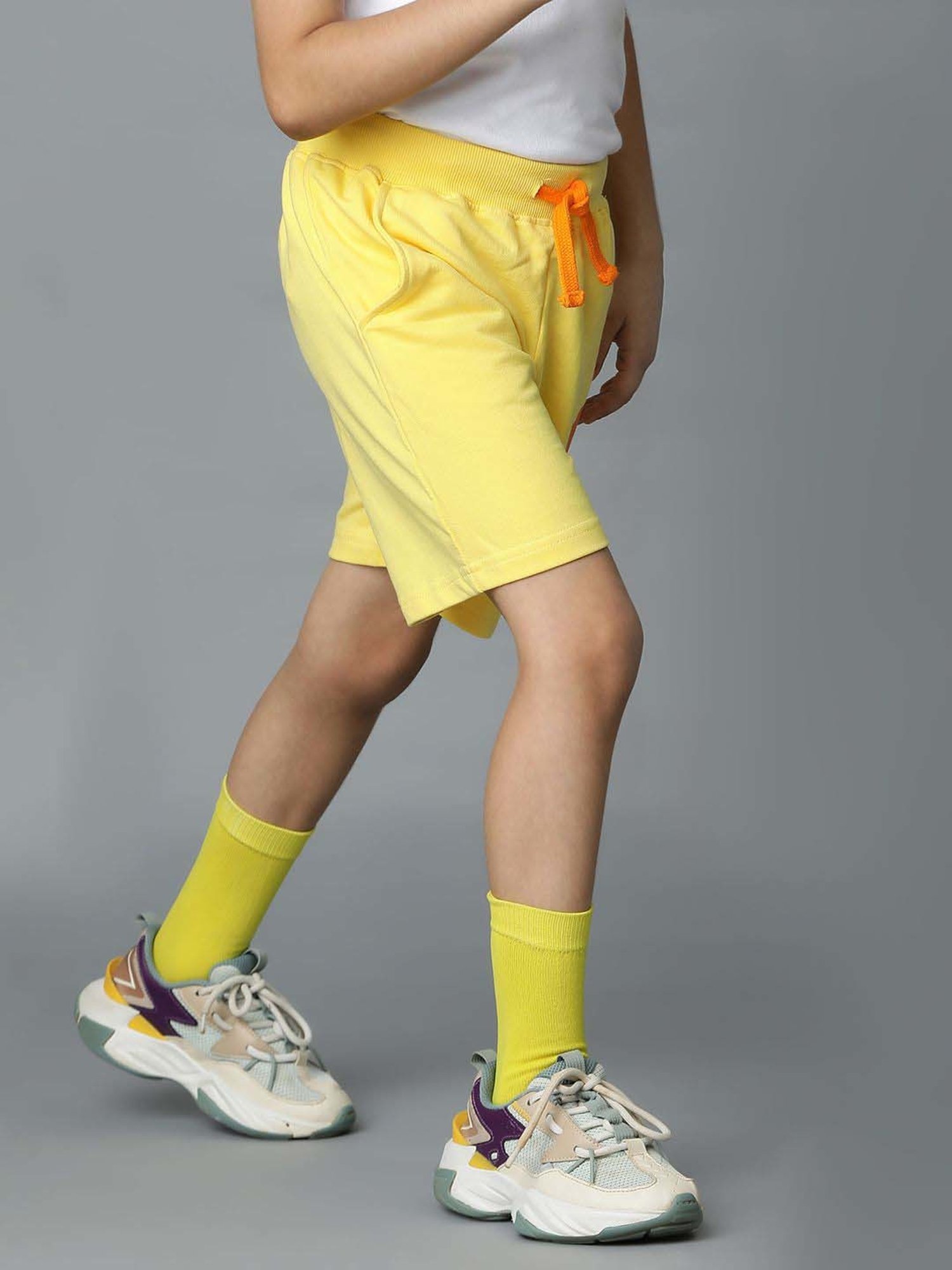 Tales & Stories Kids Yellow Cotton Printed Bermuda