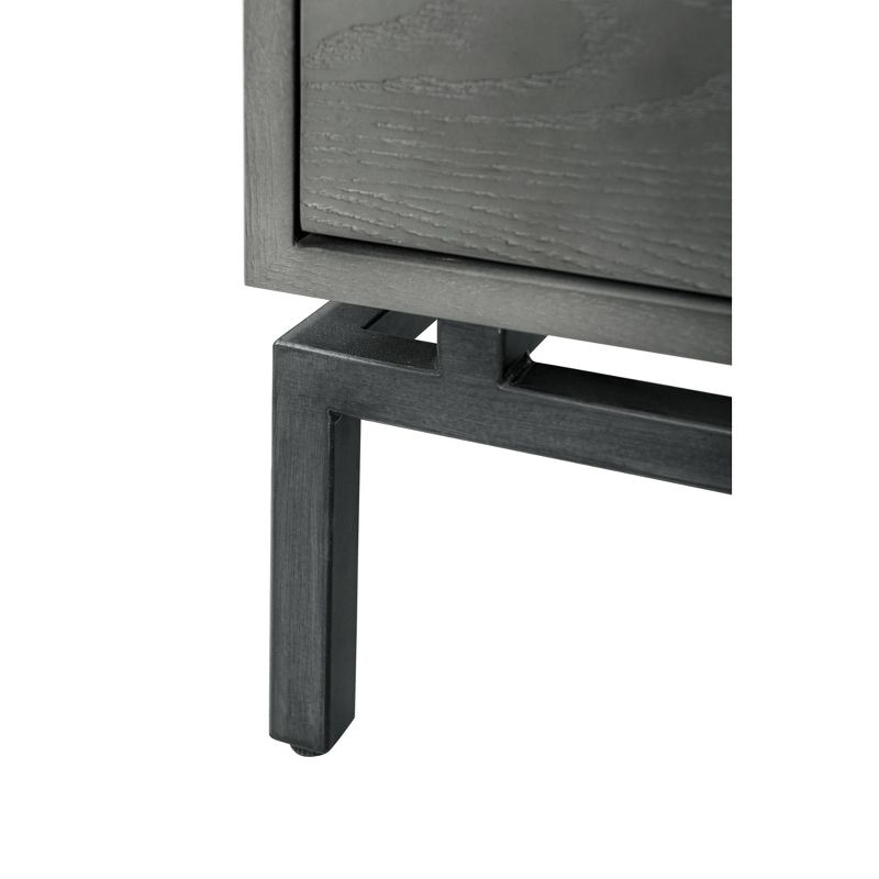 Ashton 5 Drawer Wood and Metal Chest Gray - Finch