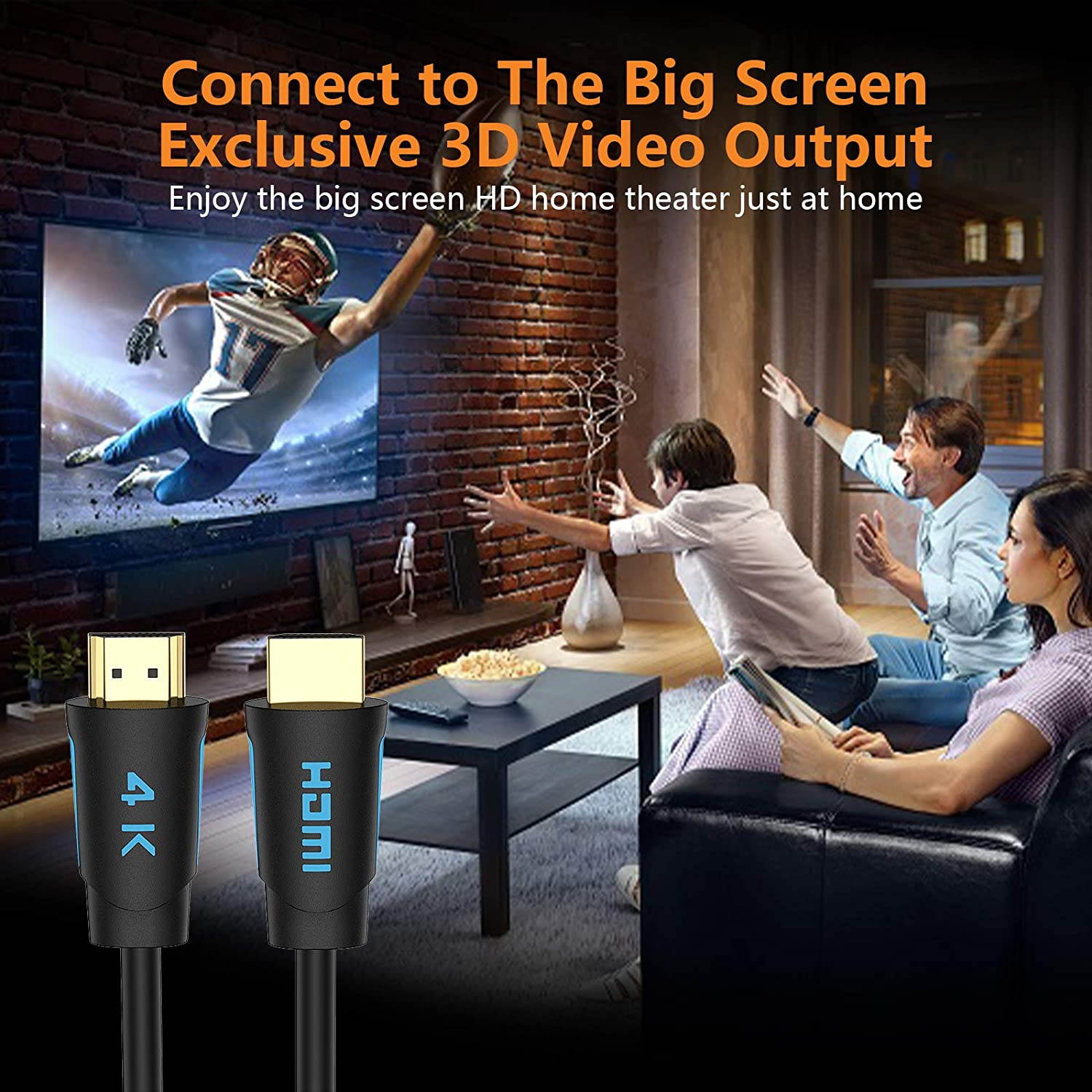 4K HDMI Cable HDMI 2.0 High Speed 18Gbps Cable PVC Supports 3D 4K@60Hz True HD Dolby 7.1 ARC HDCP 2.2 Compatible with UHD TV, PS4, PS3, Blu-ray, PC, Projector, Monitor (16.4ft/5M)