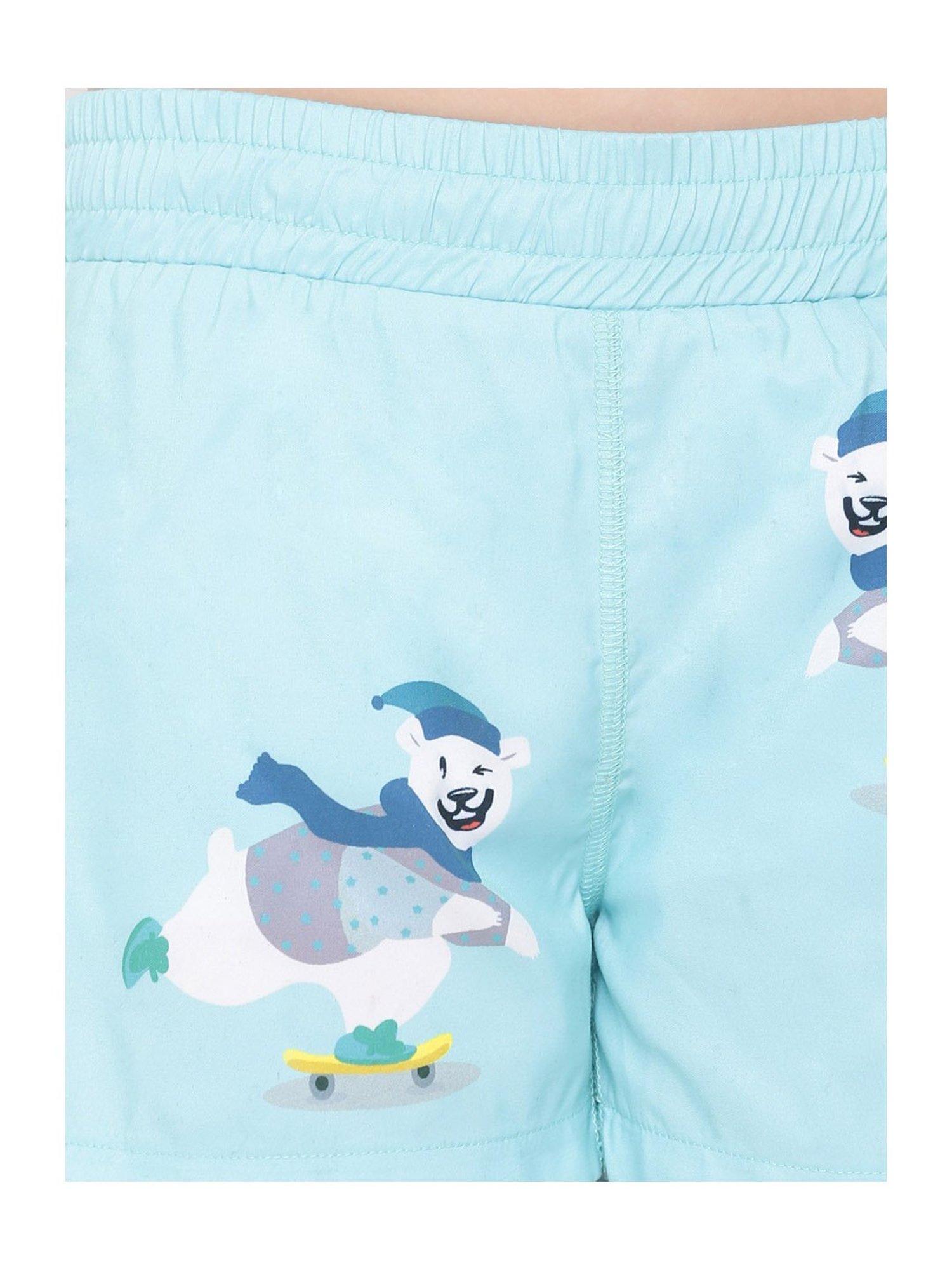 IO Kids Blue Printed Shorts