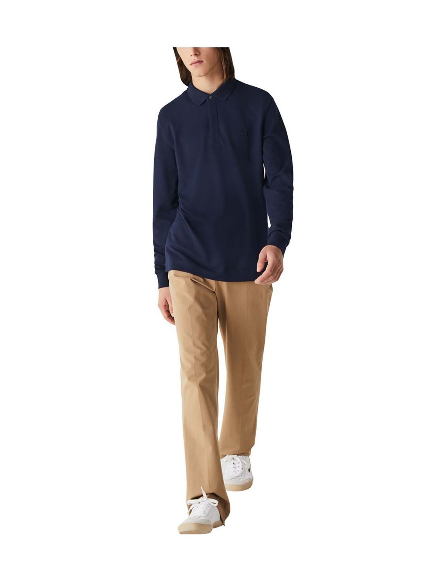 Lacoste Navy Paris Stretch Cotton Pique Regular Fit Polo T-Shirt