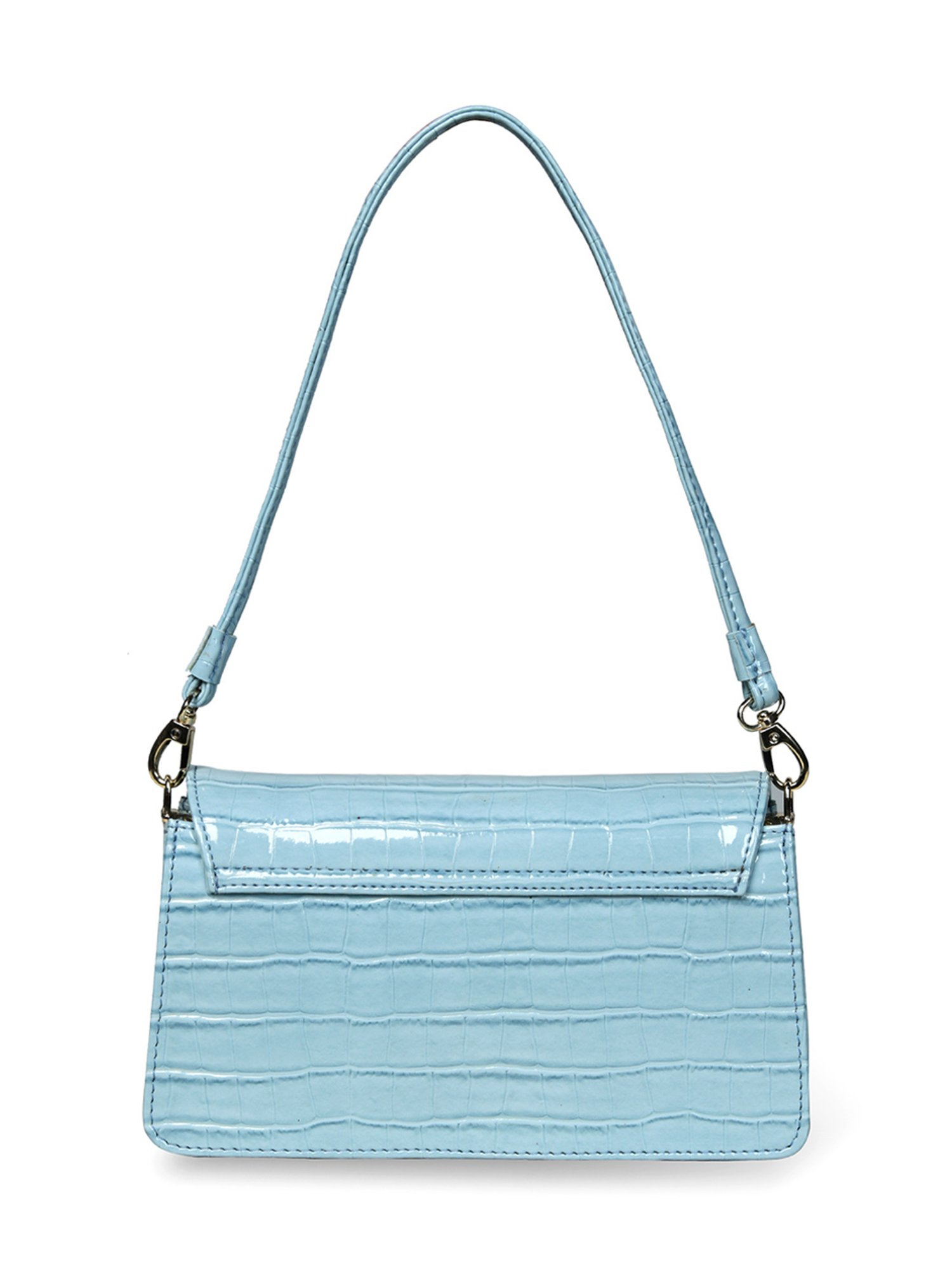 PELLE LUXUR Arctic Blue Animal Effect Small Shoulder Bag