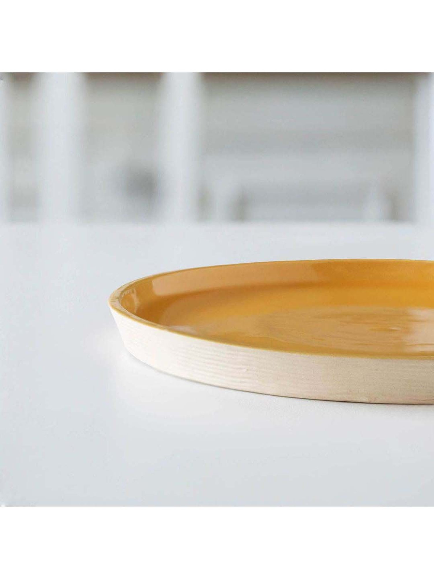 ellementry Amber Love Beige Ceramic Side Plate - Set of 1
