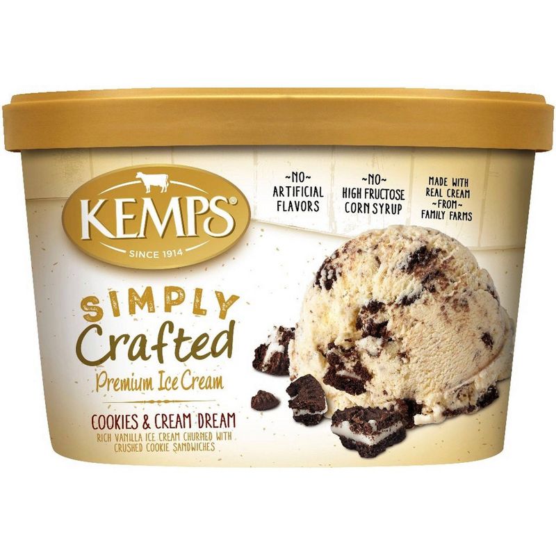 Kemps Simply Crafted Cookies & Cream Dream Ice Cream - 48oz