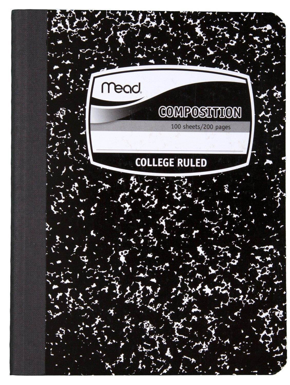 12 PACK-Of Mead Square Deal Composition Book, 100-Count, College Ruled, Black Marble (09932) 12 pack