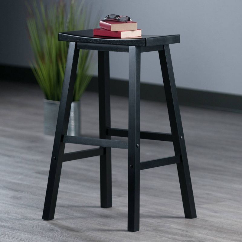 29" Satori Saddle Seat Barstool - Black - Winsome