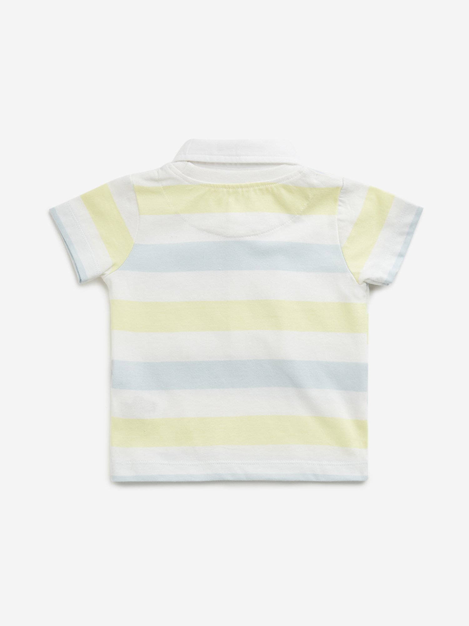 HOP Baby by Westside Multicolour Striped Collared T-Shirt