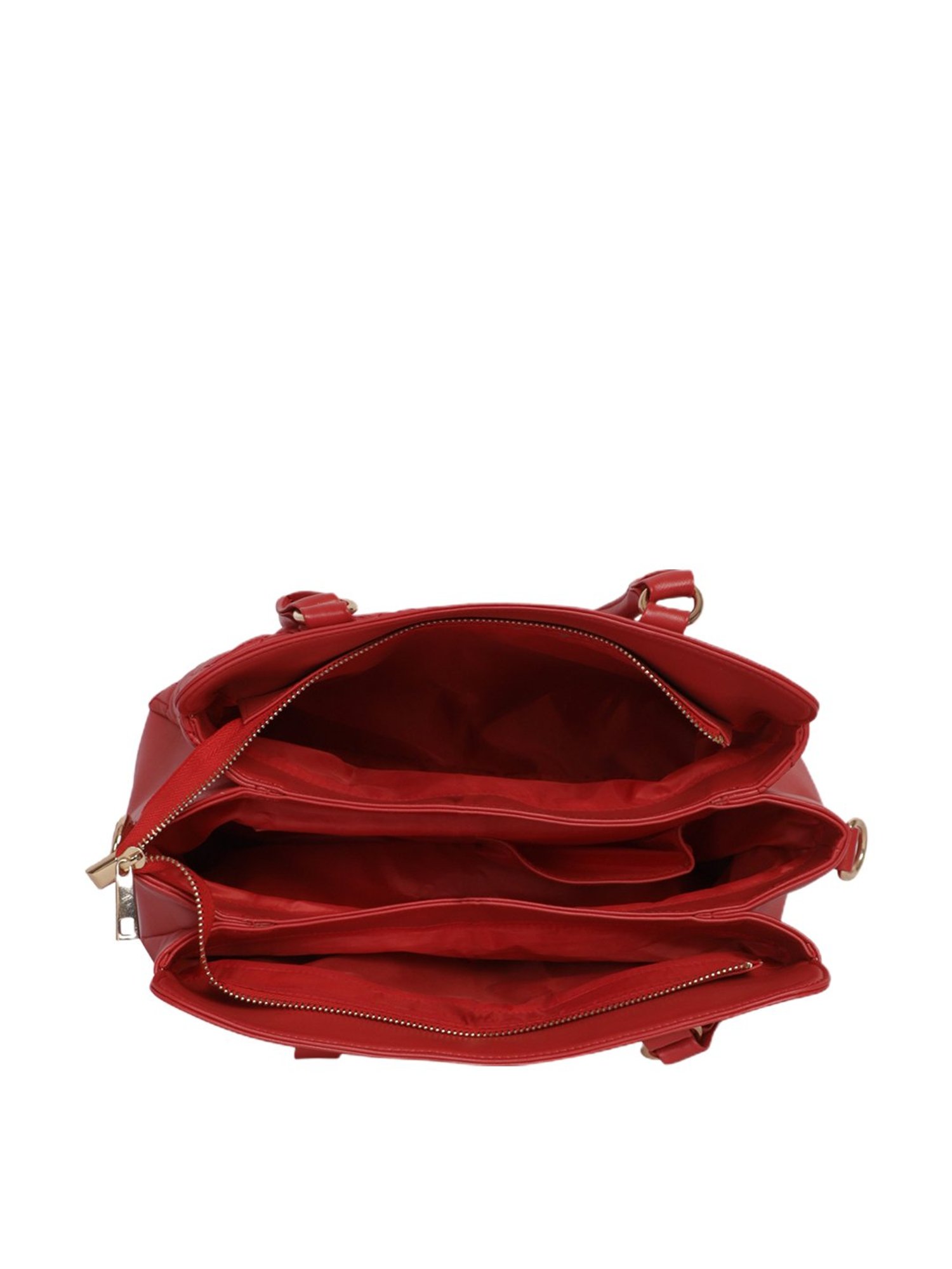 Bagsy Malone Red Textured Medium Handbag
