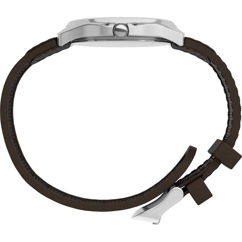 Men's Timex Expedition Watch with Nylon and Leather Strap - Silver/Brown T40091JT