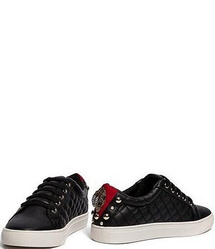 Kendall + Kylie Women's Anthracite Leopard EZORA 2.0 Low Top Lace Up Multi Sneakers