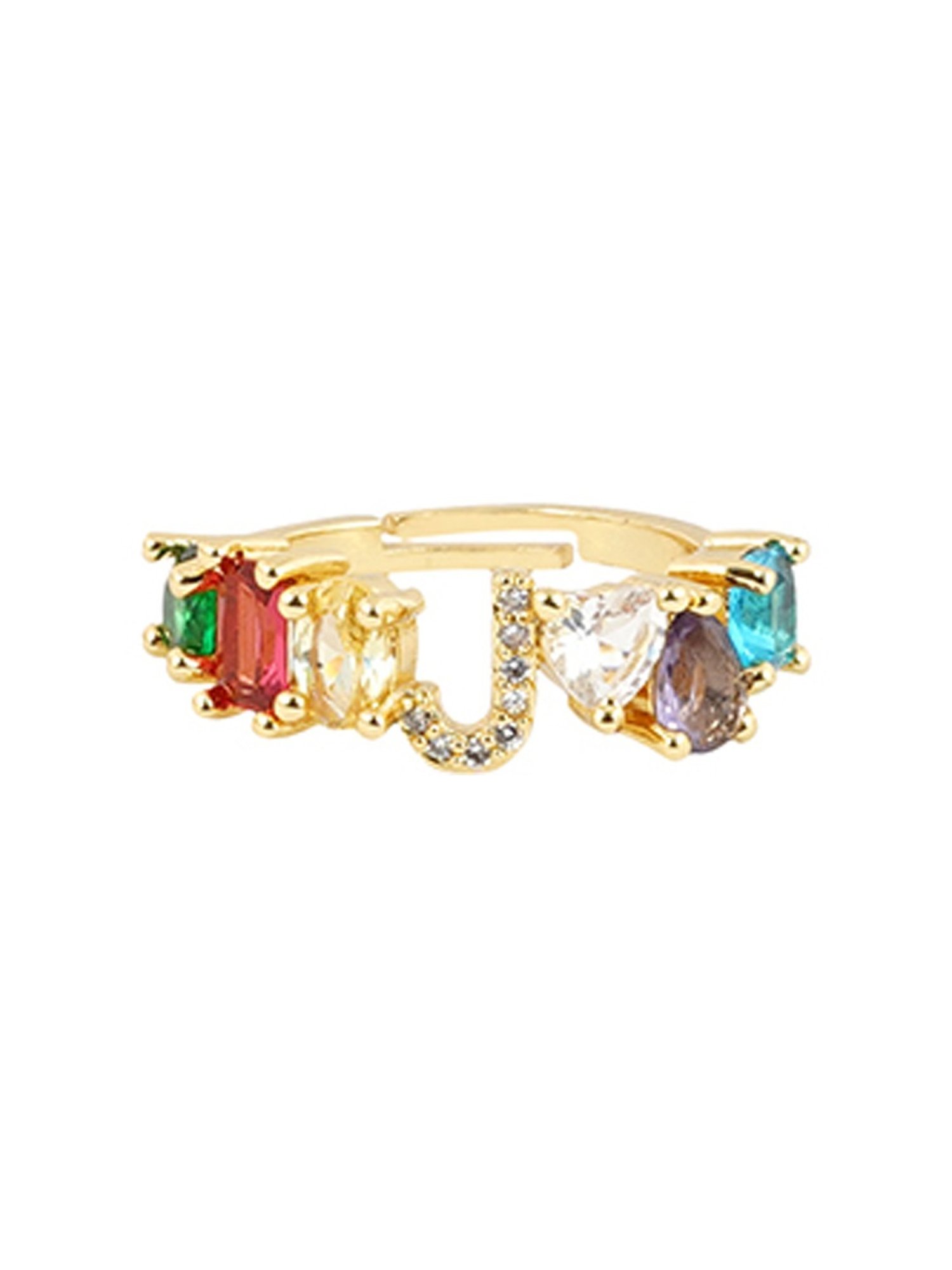 Joker & Witch Multi Lowe Colour Alphabet J Ring