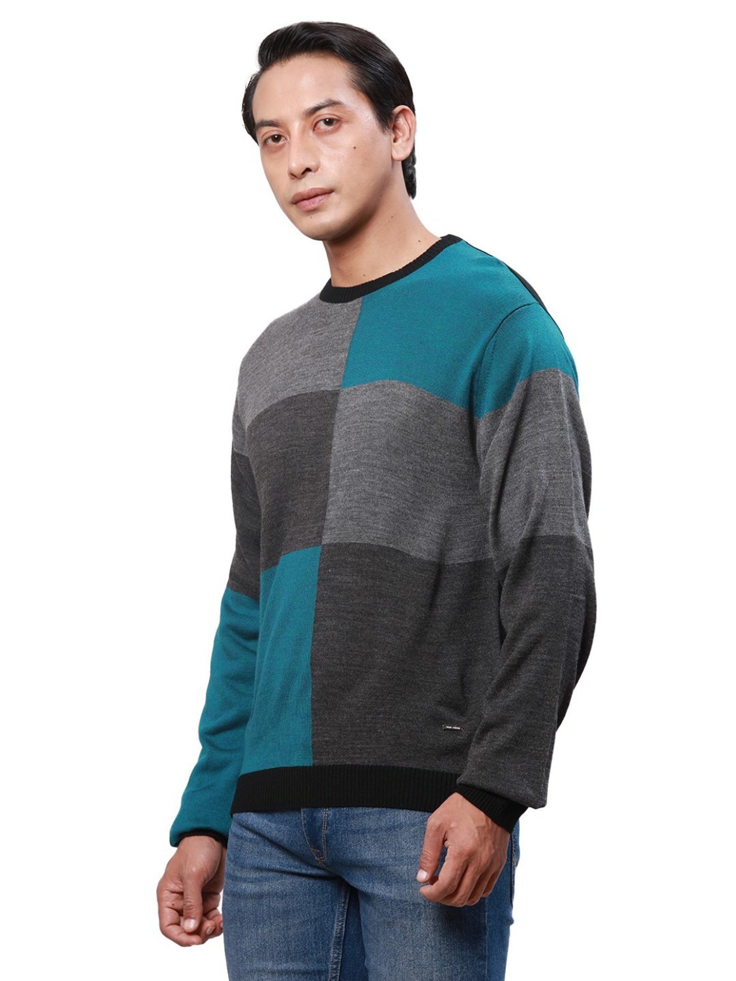 Park Avenue Multicolored Regular Fit Colour Block Sweater