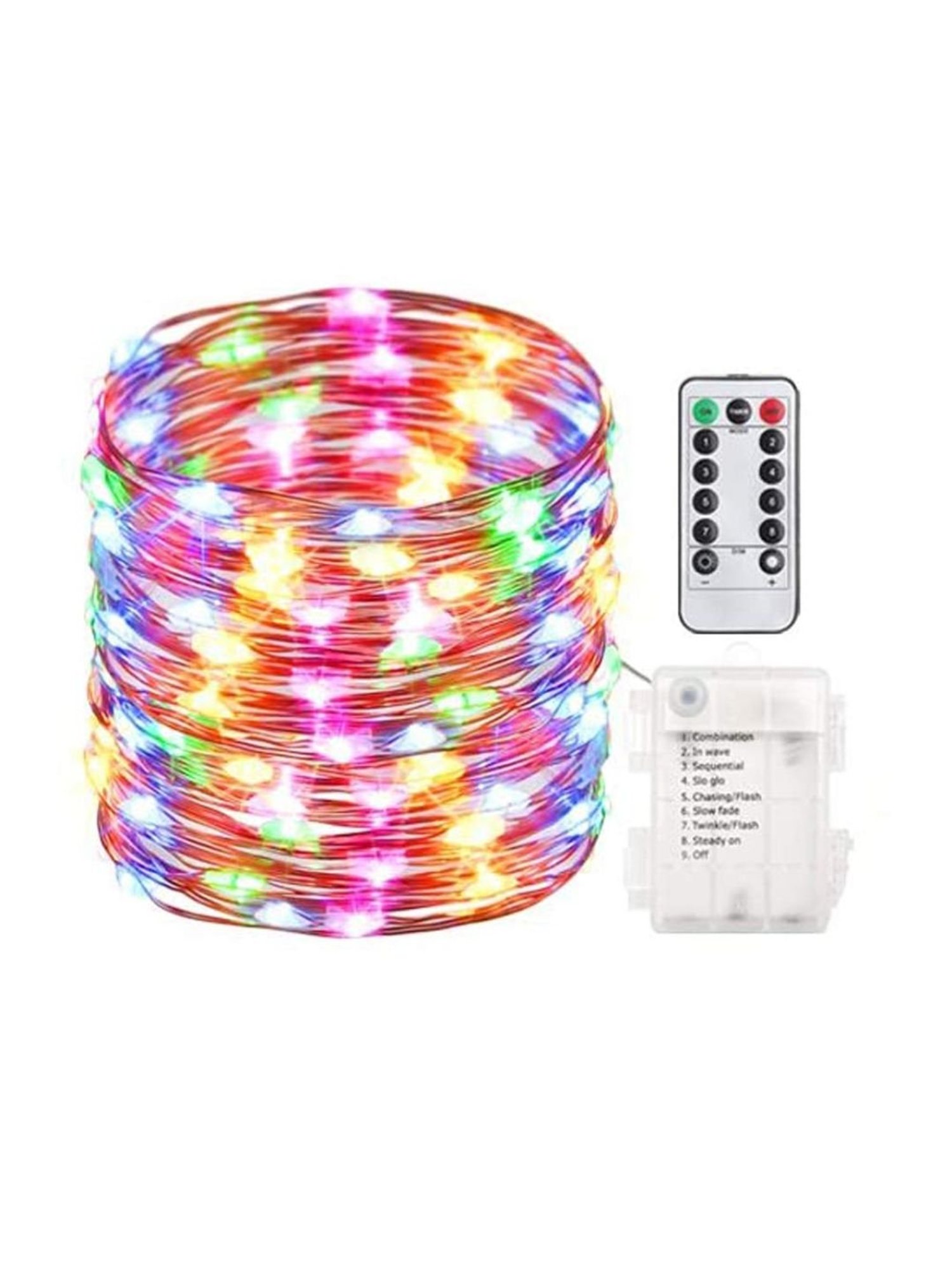 XERGY Battery Box and Remote and 8 Mode Functions Copper Wire Led Fairy String (Multicolor)