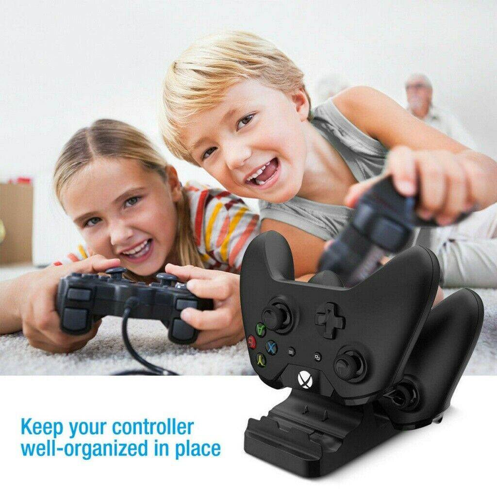 Xbox One Controller Charger, Dual Charge USB Charging Station Dock for Xbox One, with 2 x 300 mAh Rechargeable Battery Battery Packs