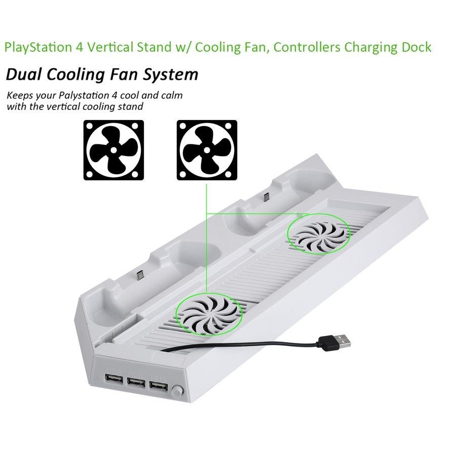 Charge Cooling Bracket for PS4 Host Controllers Vertical Stand Cooler with Fan