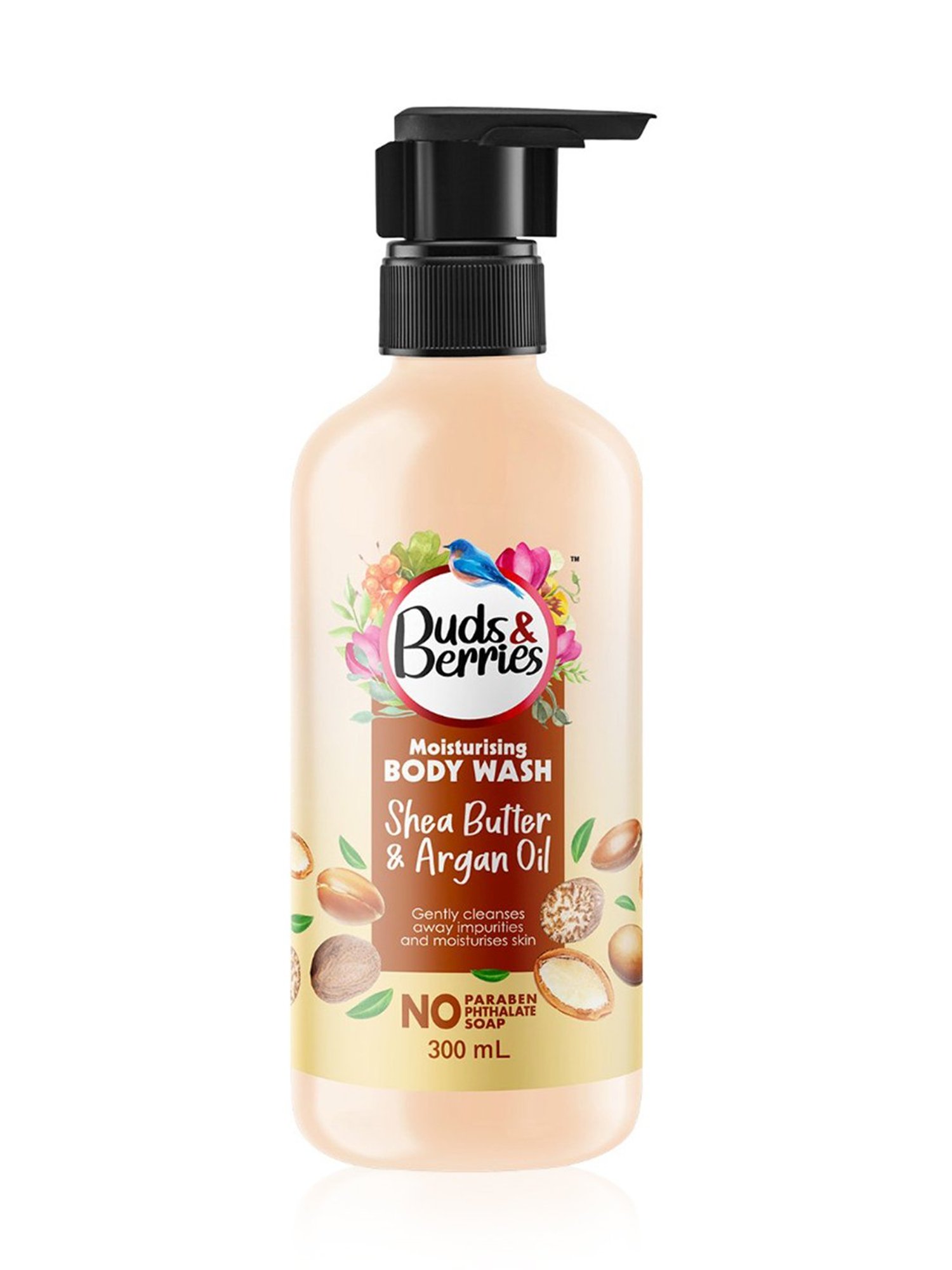 Buds & Berries Shea Butter & Argan Oil Moisturising Body Wash - 300 ml