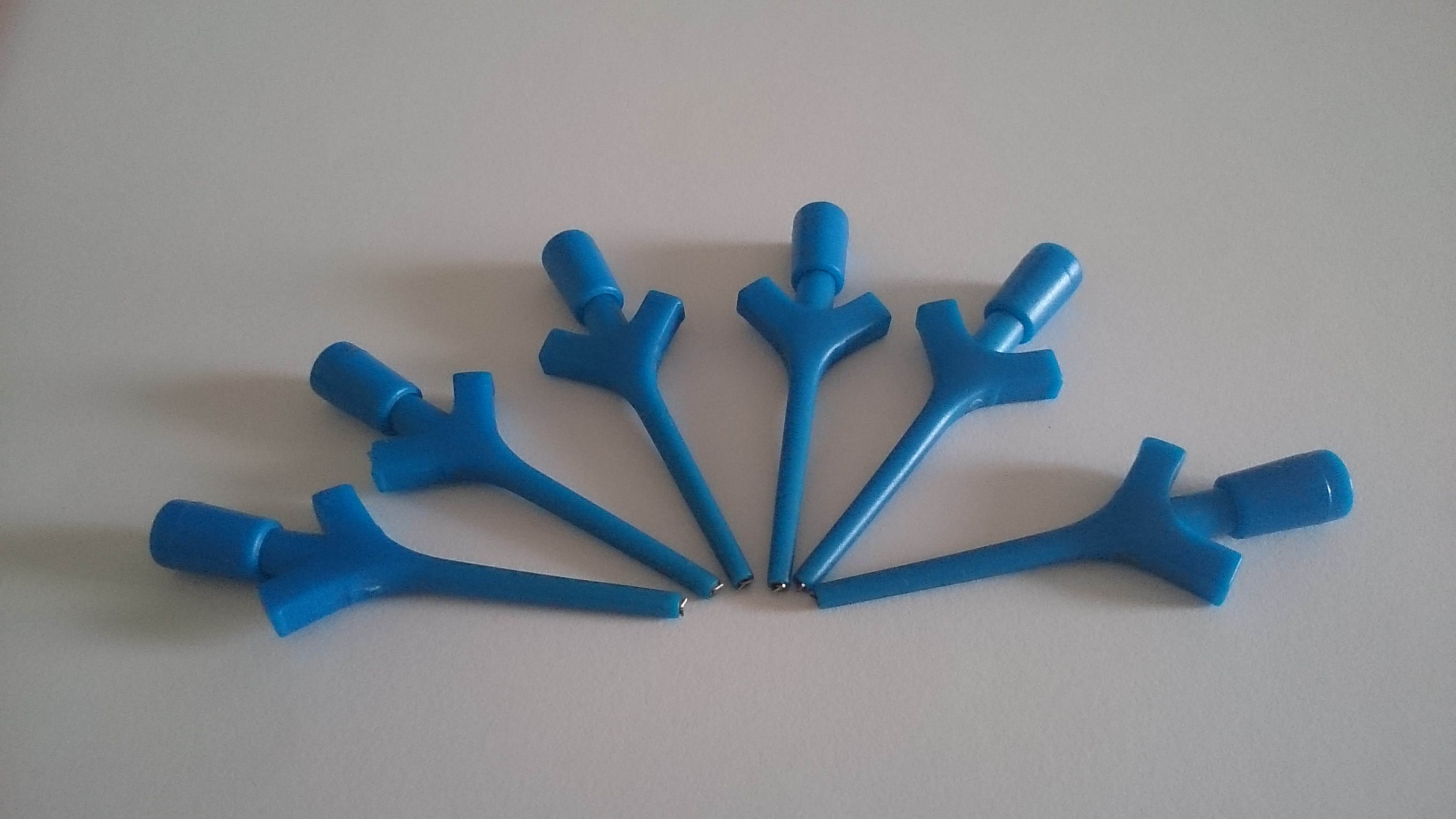WWH-5Pieces Test clip with pin connection for equipment testing blue