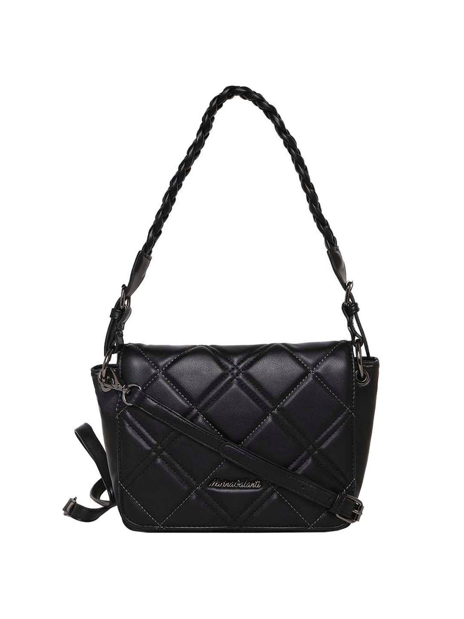 Marina Galanti Black Quilted Medium Sling Handbag