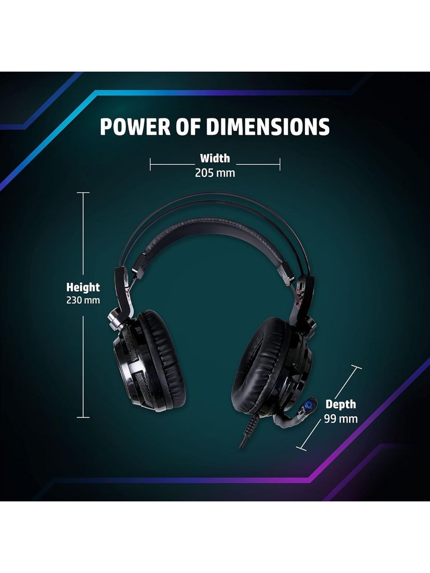 HP H200 Over The Ear Wired Headphones with Mic (Black)