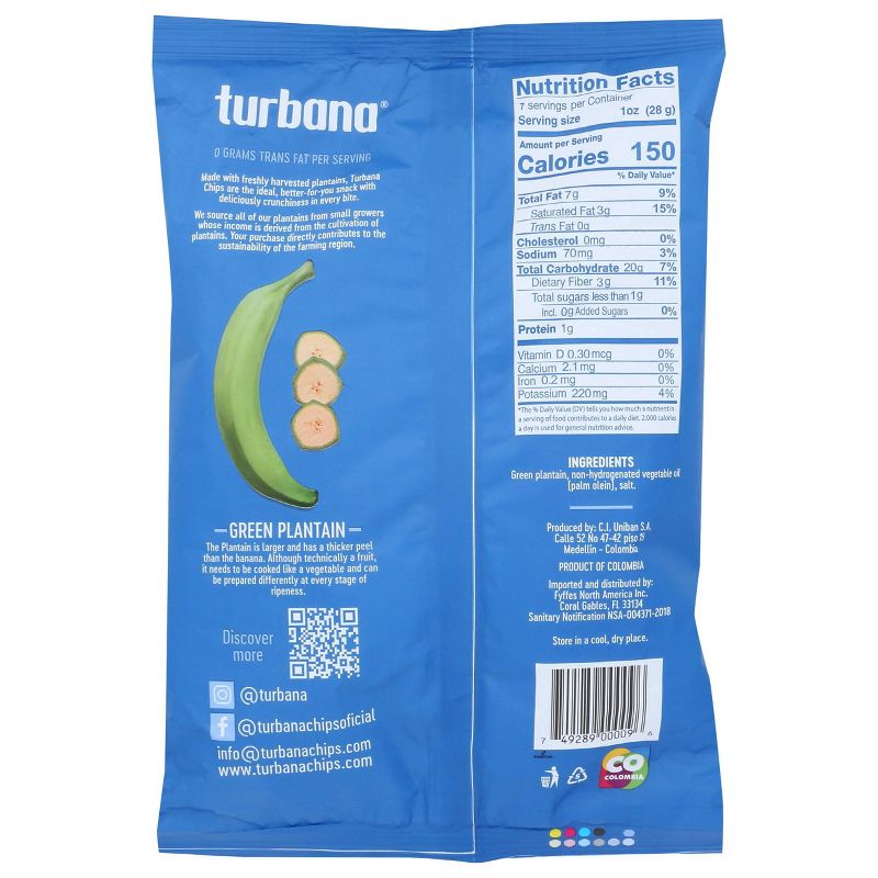 Turbana Natural Plantain Chips - 7oz/12pk